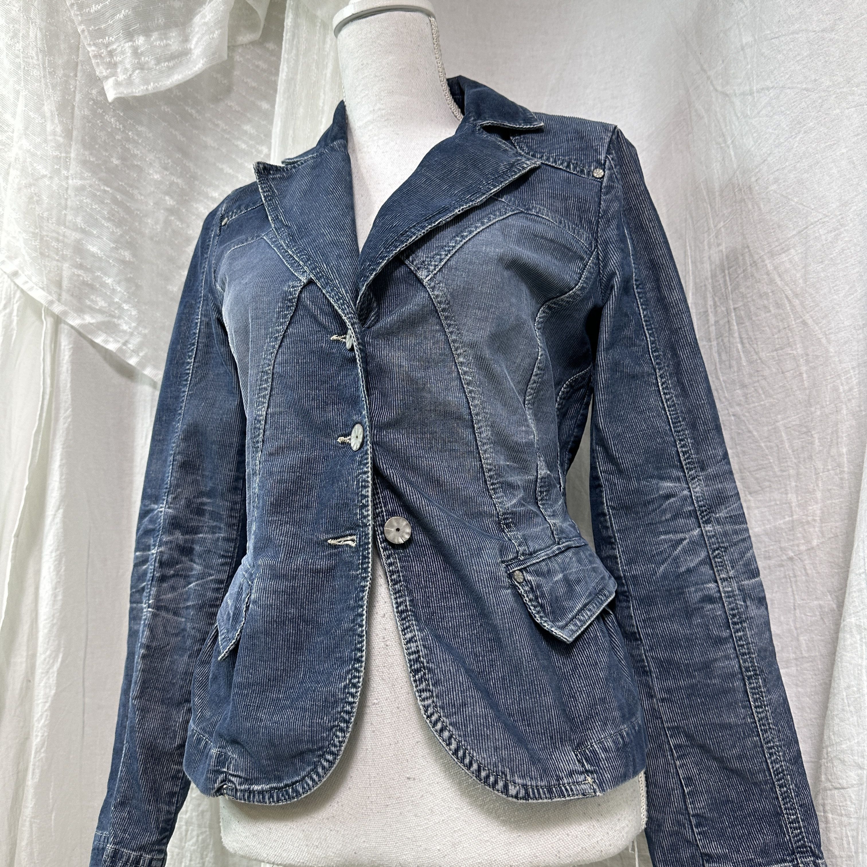 Vintage Vintage Corduroy Fitted Denim Styled Blazer/Jacket Y2K Size M / US 6-8 / IT 42-44 - 5 Thumbnail