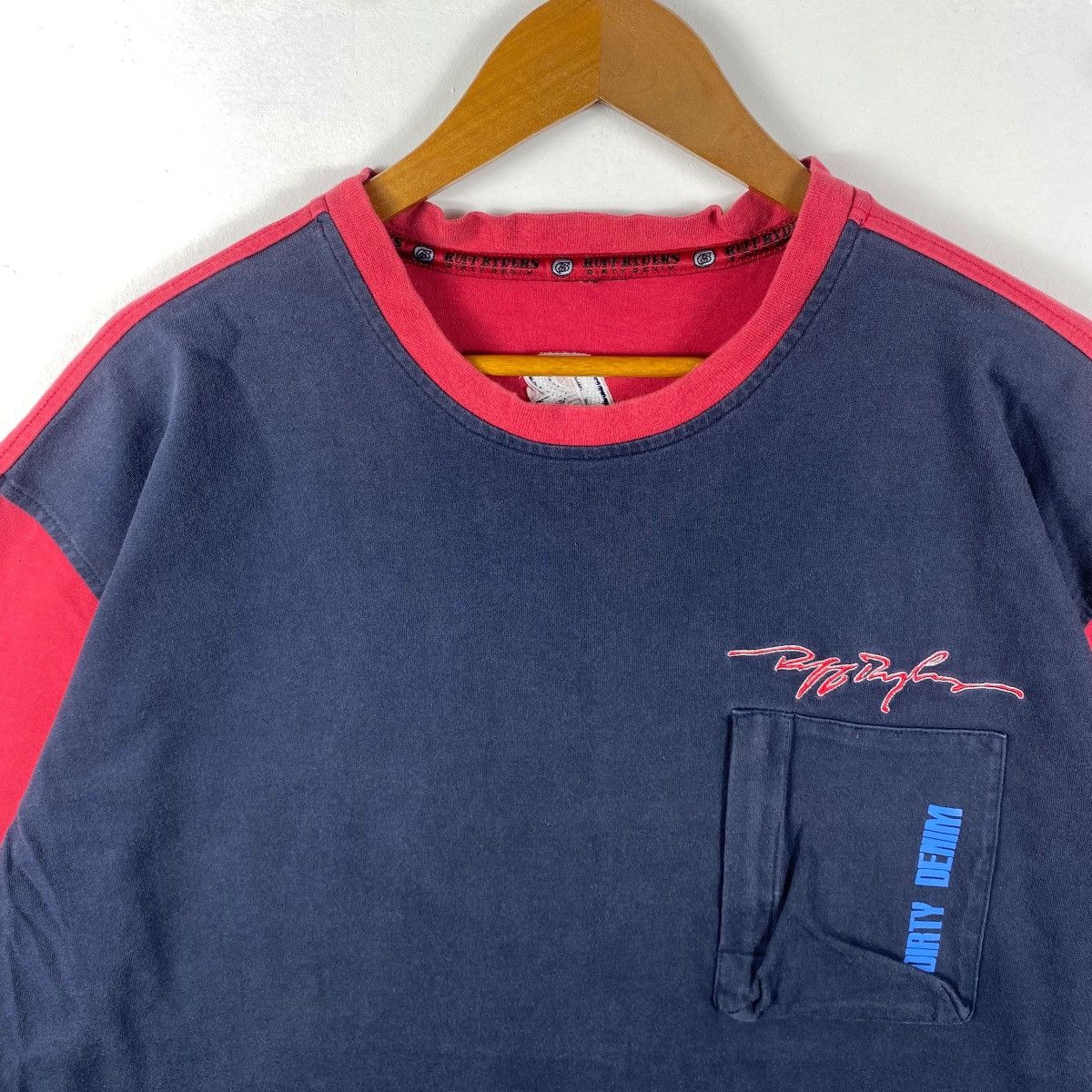 Ruff Ryders × Vintage Vintage 00's RUFF RYDERS Dirty Denim Faded Hip-Hop Tee Shirt Size US XL / EU 56 / 4 - 2 Thumbnail