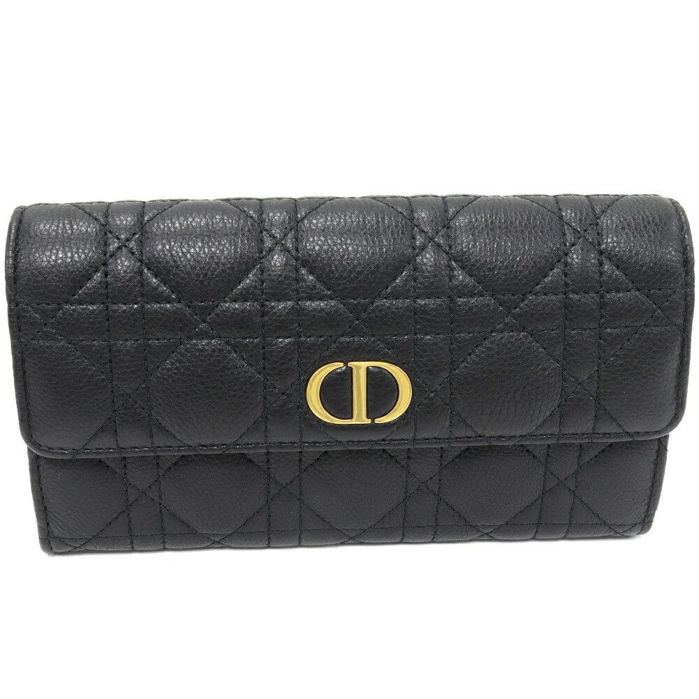 Dior Dior Dior Dior Caro Calfskin Long Wallet Leather Long Wallet S5039UWHC_M900 DUTY FREE for USA Size ONE SIZE - 1 Thumbnail