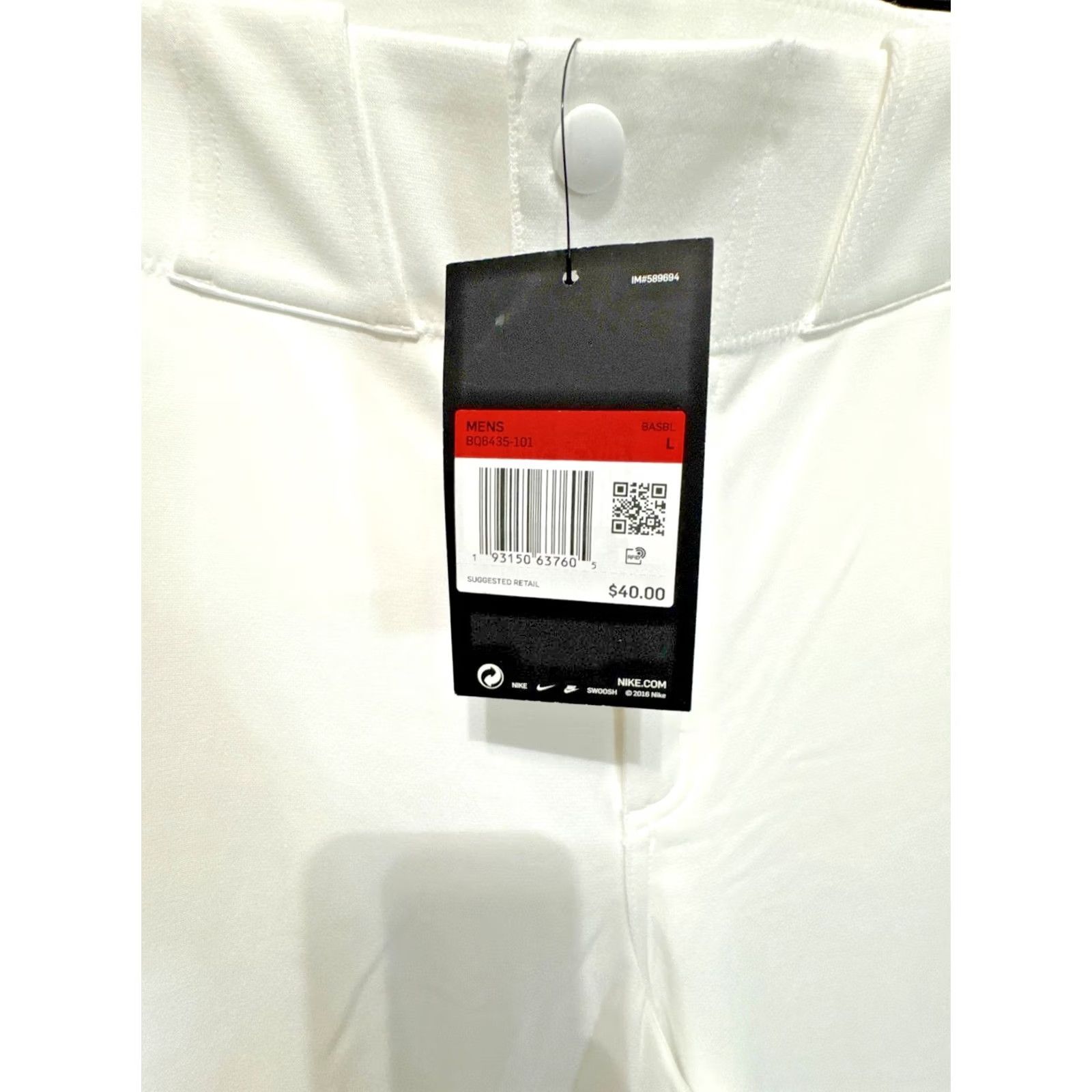 Nike Nike Longball Baseball Practice Pant White Adult Large Mens BQ6435-101 Size US 33 - 2 Thumbnail