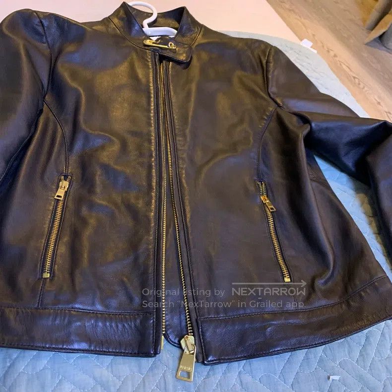 Versace Versace Leather coat Size L / US 10 / IT 46 - 2 Thumbnail