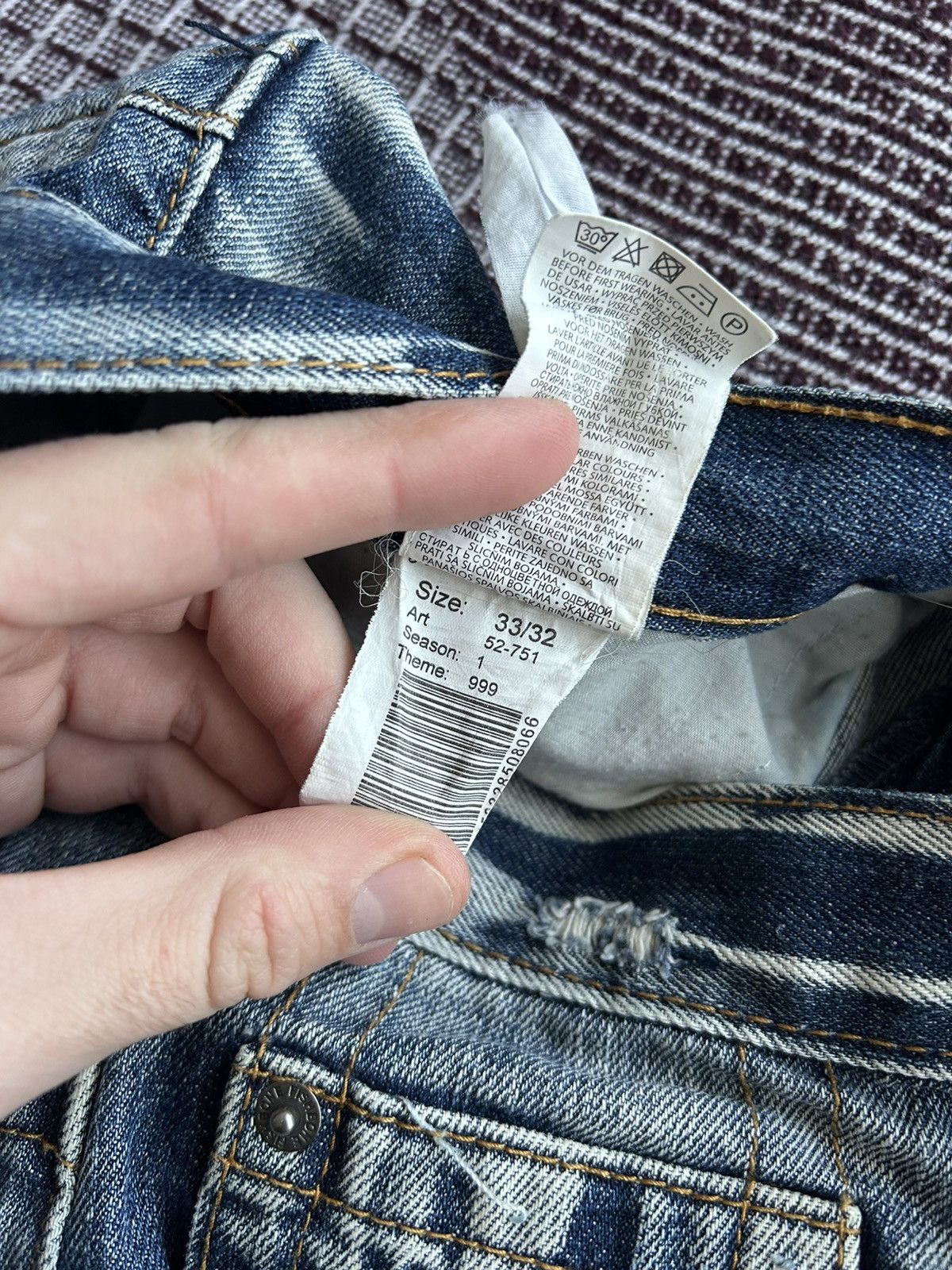 Japanese Brand Fishbone Japanese Style Faded Washed Jeans Y2K Size 33 Rare Size US 33 - 18 Thumbnail