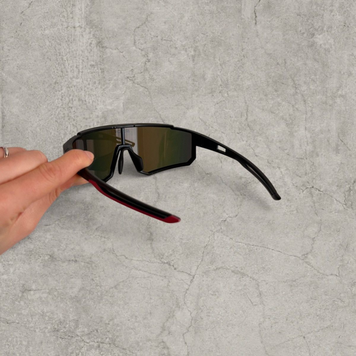 Japanese Brand Insane UV400 sport sunglasses, orange/red lenses. One size. Size ONE SIZE - 4 Thumbnail