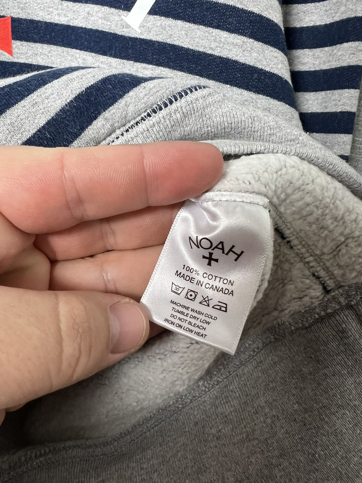 Noah Noah Logo Print Striped Fleece Cotton Hoodie Size US S / EU 44-46 / 1 - 13 Thumbnail