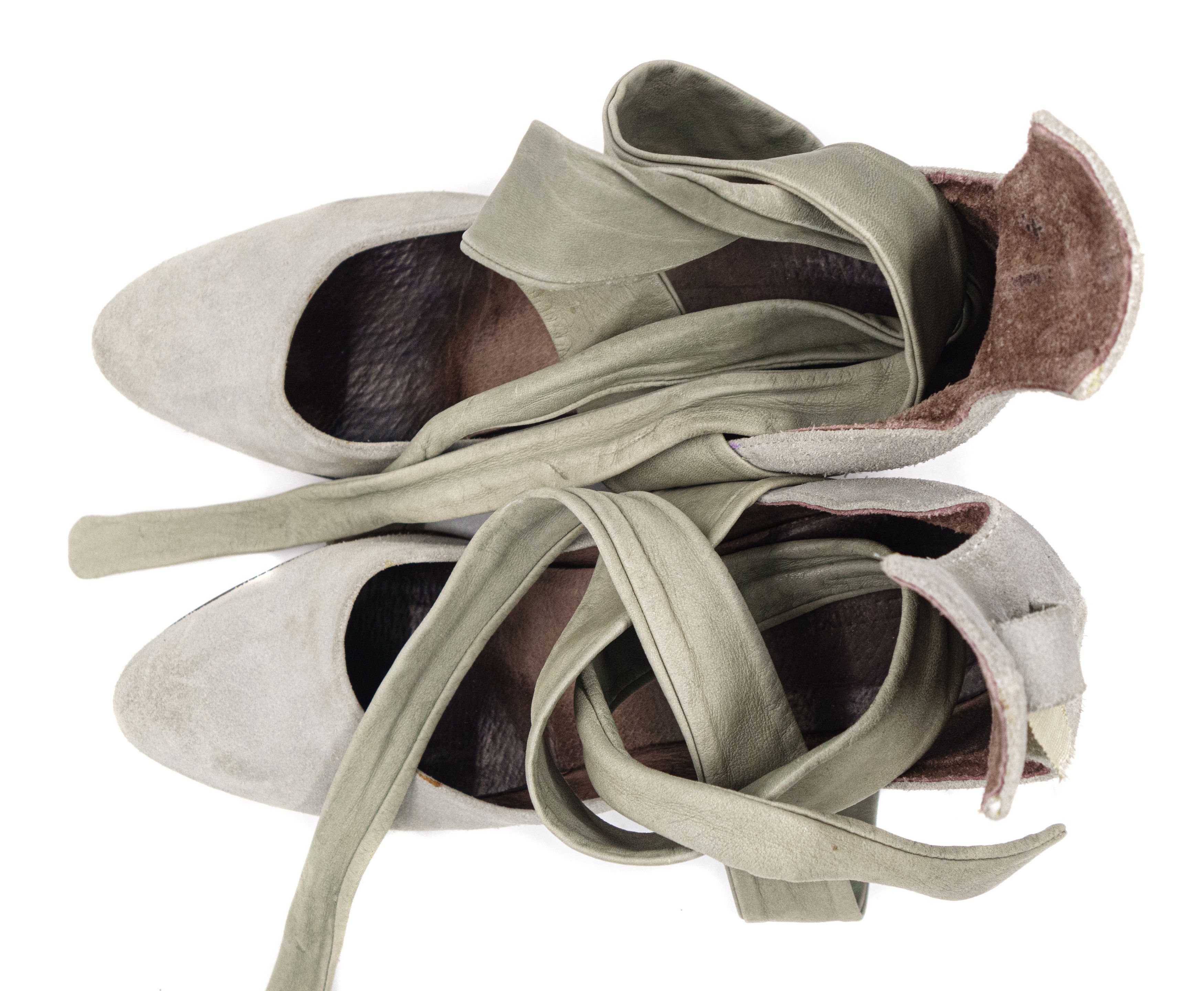 Issey Miyake 00S Suede Leather Straps Over Boots Vintage Size US 11 / IT 41 - 5 Thumbnail