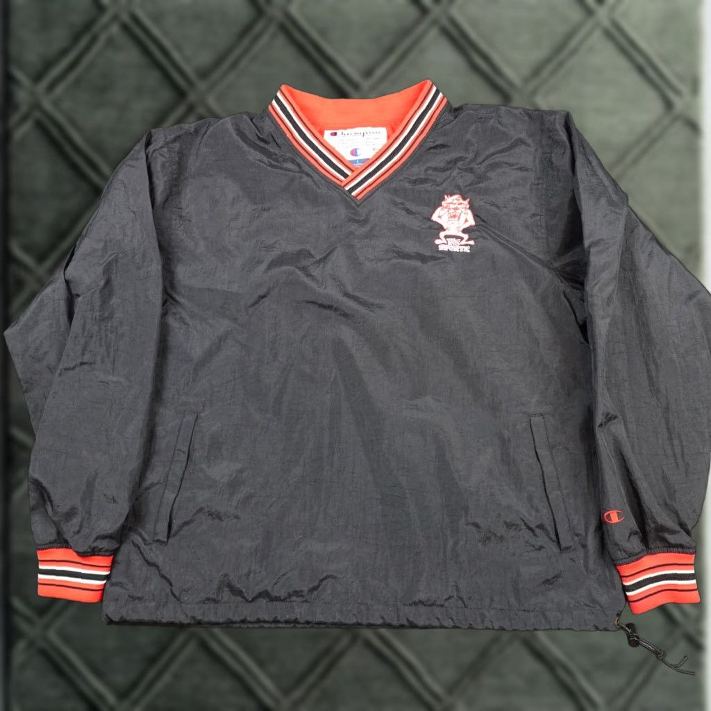 Champion Champion Windbreaker Jacket Mens L Black V-Neck Pullover Taz Looney Tunes Size US L / EU 52-54 / 3 - 1 Thumbnail