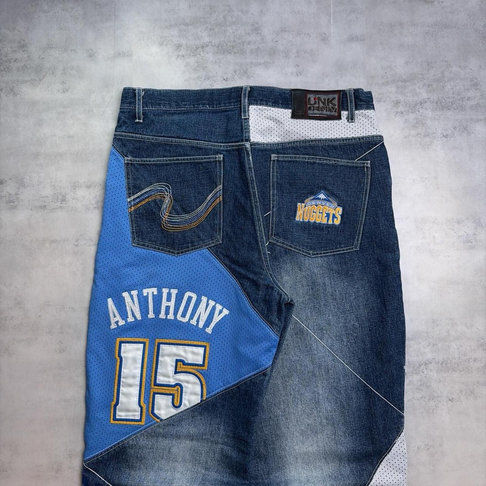 NBA Vintage Link NBA UNK Denver Nuggets Anthony 15 Baggy Jeans Size US 34 / EU 50 - 3 Thumbnail