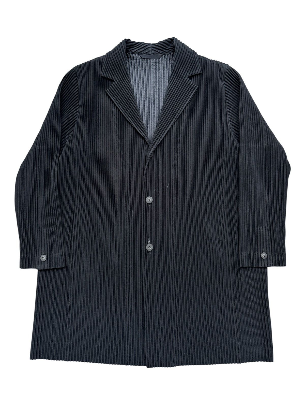 Homme Plisse Issey Miyake Pleated Coat Jacket Size US M / EU 48-50 / 2 - 1 Thumbnail