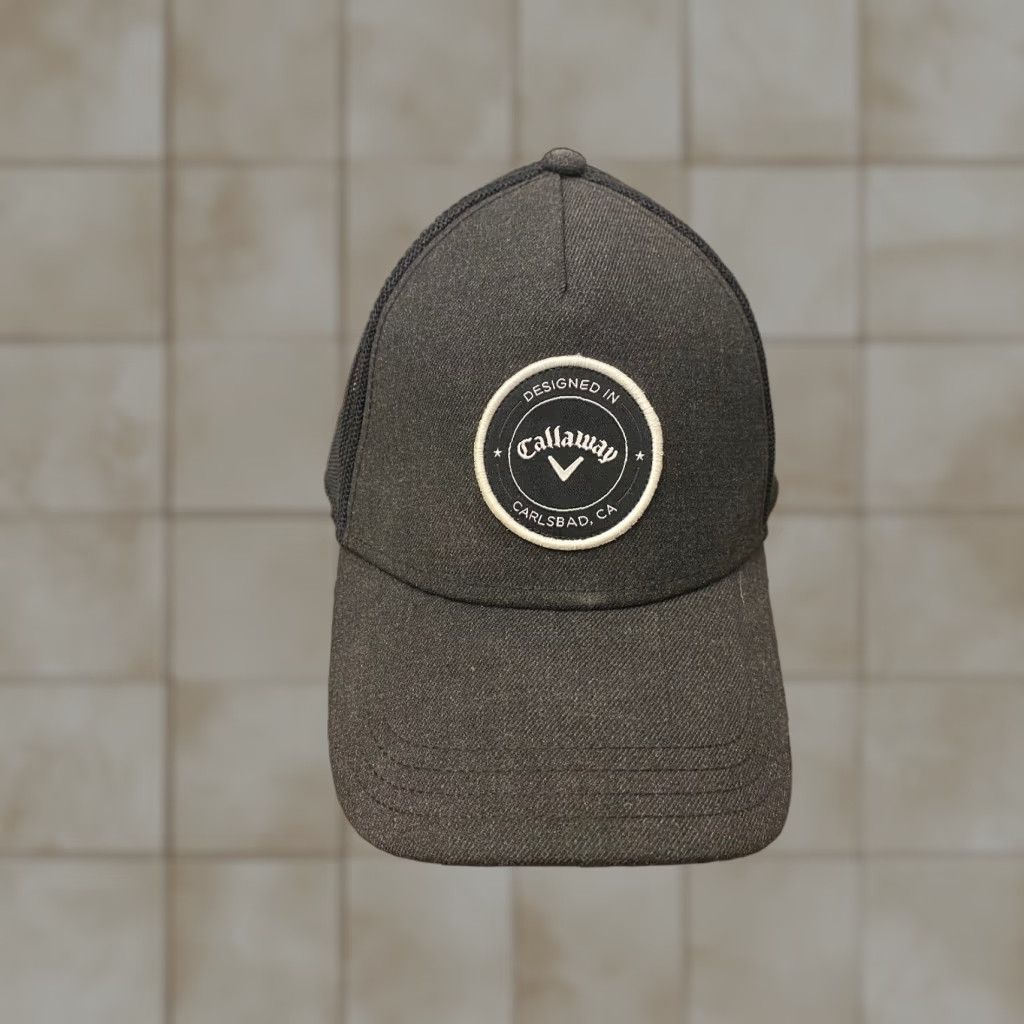 Callaway Callaway California Carlsbad Patch Golf Gray Tour Trucker Cap Hat Adjustable Men Baseball Style Logo Hat Size ONE SIZE - 1 Thumbnail