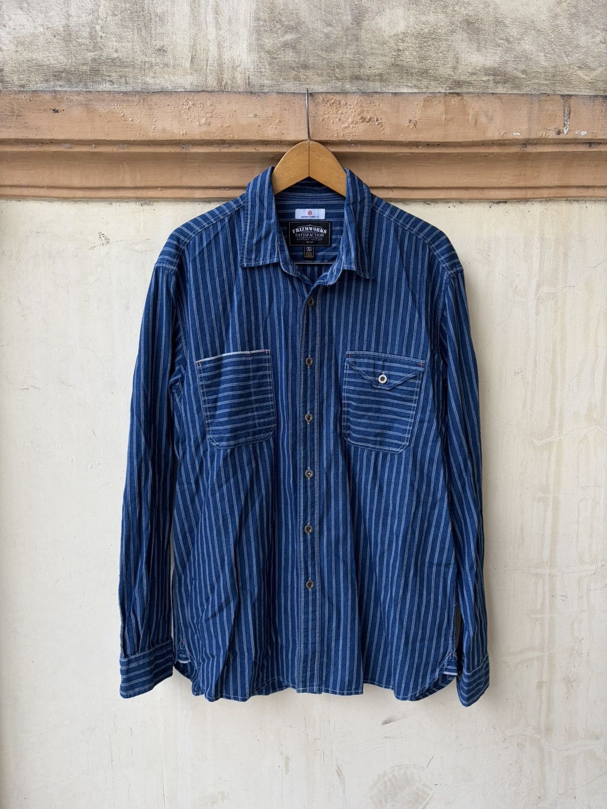 Japanese Brand Wabash shirt pattern indigo selvedge frizmWORKS Size US XL / EU 56 / 4 - 1 Thumbnail