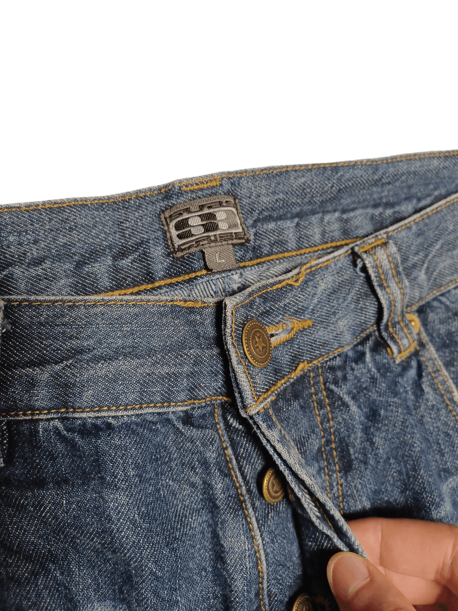 Jean 26 CM LEG OPENING! MADE IN FINLAND WIDE JEANS DENIM Size US 34 / EU 50 - 3 Thumbnail