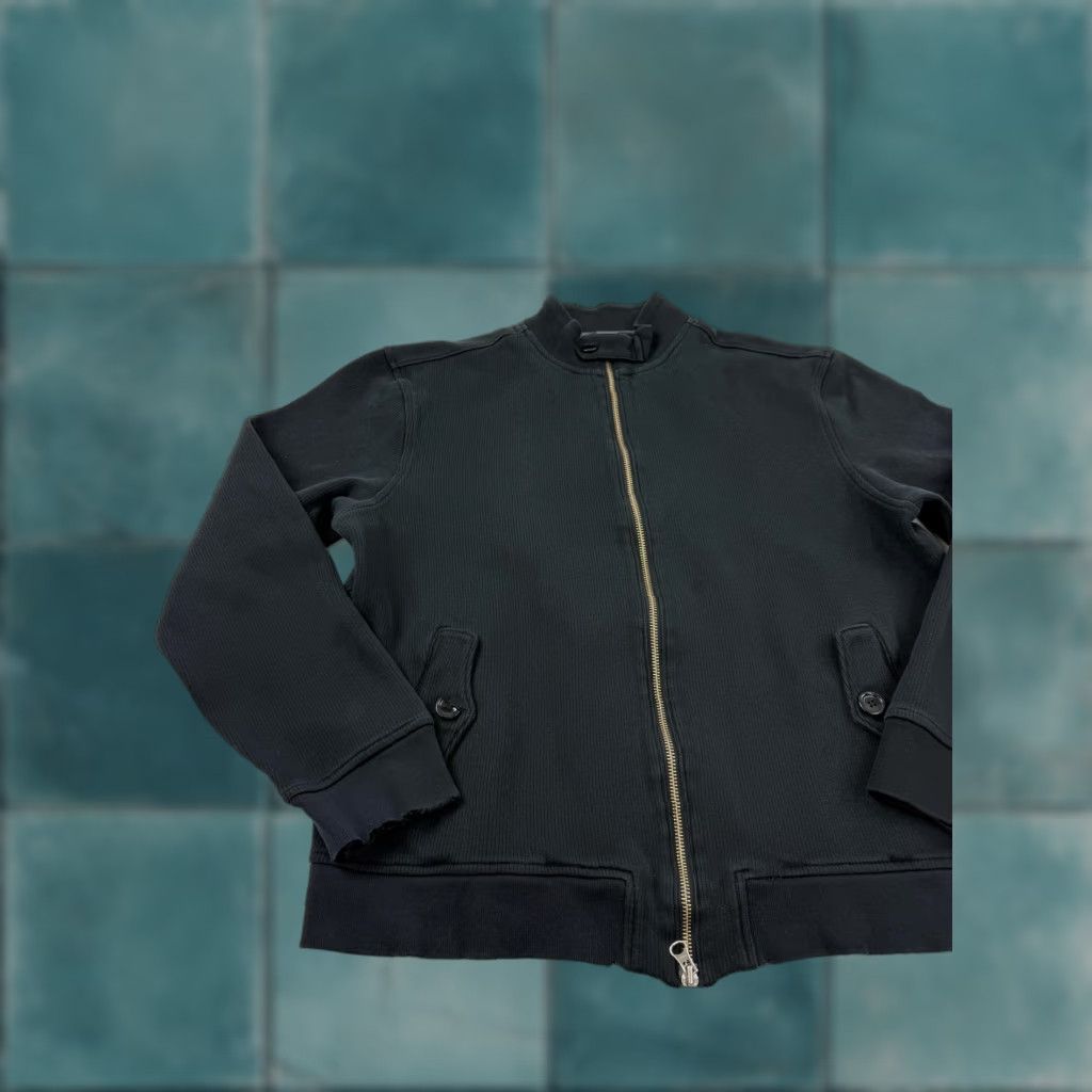 Banana Republic Banana Republic Jacket Mens Large Black Knit Bomber Full Zip Cotton Stand Collar Size US L / EU 52-54 / 3 - 1 Thumbnail
