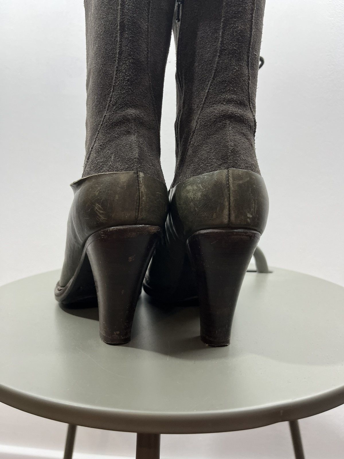Other Atelier do Sapato Lace Up Suede Leather High Heel Boots 37 Size US 6.5 / IT 36.5 - 15 Thumbnail