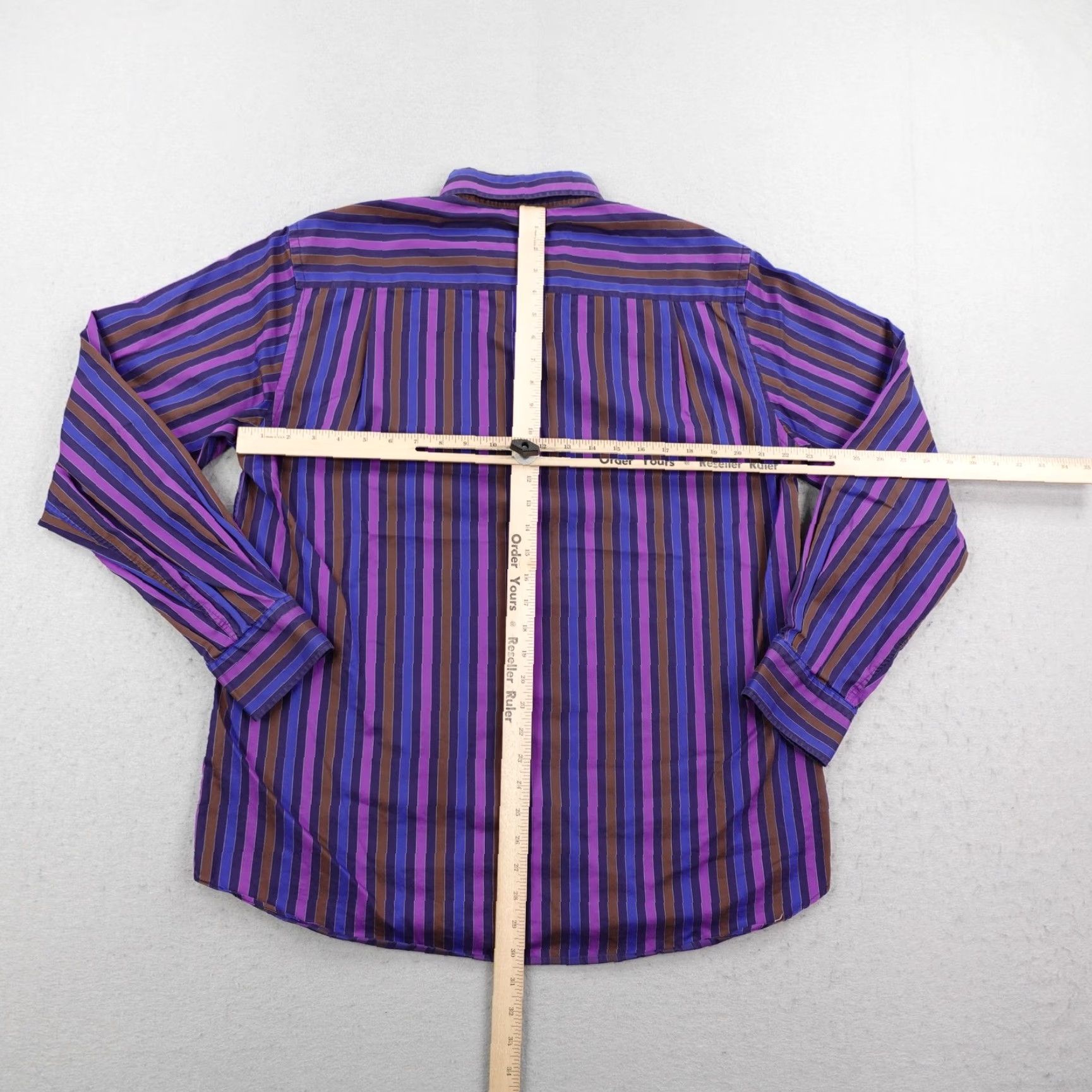 Paul & Shark VINTAGE Paul & Shark Yachting Shirt Mens Large 42 Purple Blue Stripes Regatta Beach Nautical Preston Rhode Island Mens Size US L / EU 52-54 / 3 - 4 Thumbnail