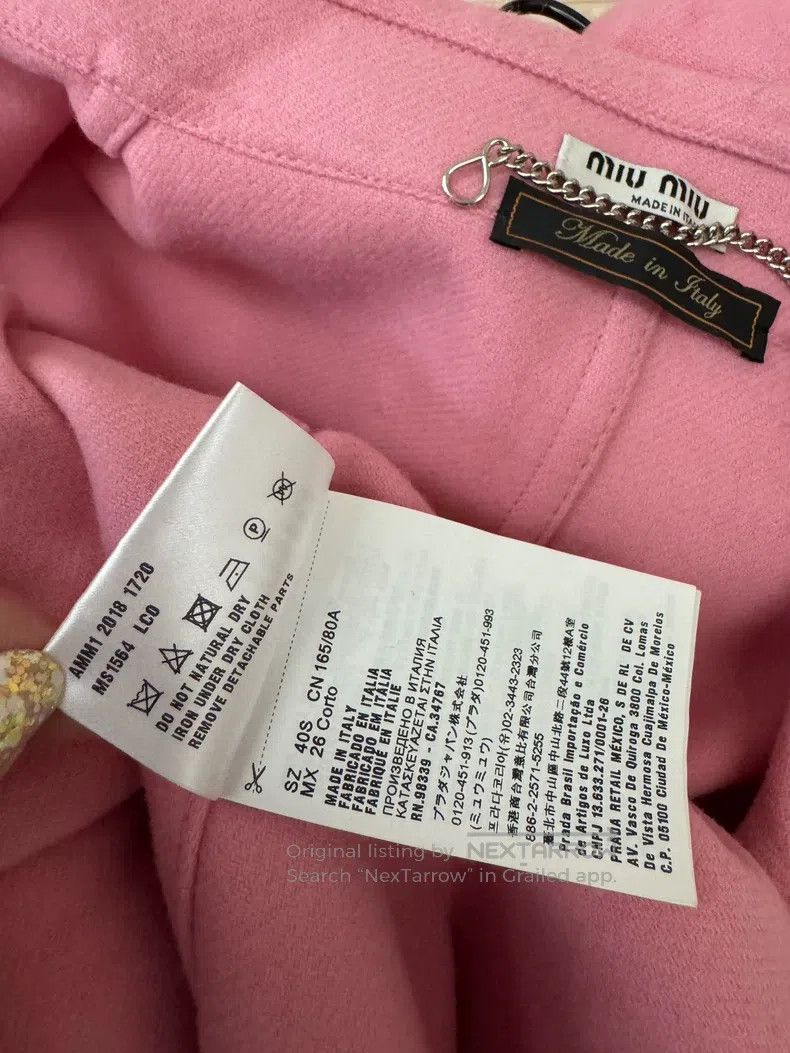 Miu Miu Miu Miu 40 Pink 100% wool coat Size L / US 10 / IT 46 - 3 Thumbnail