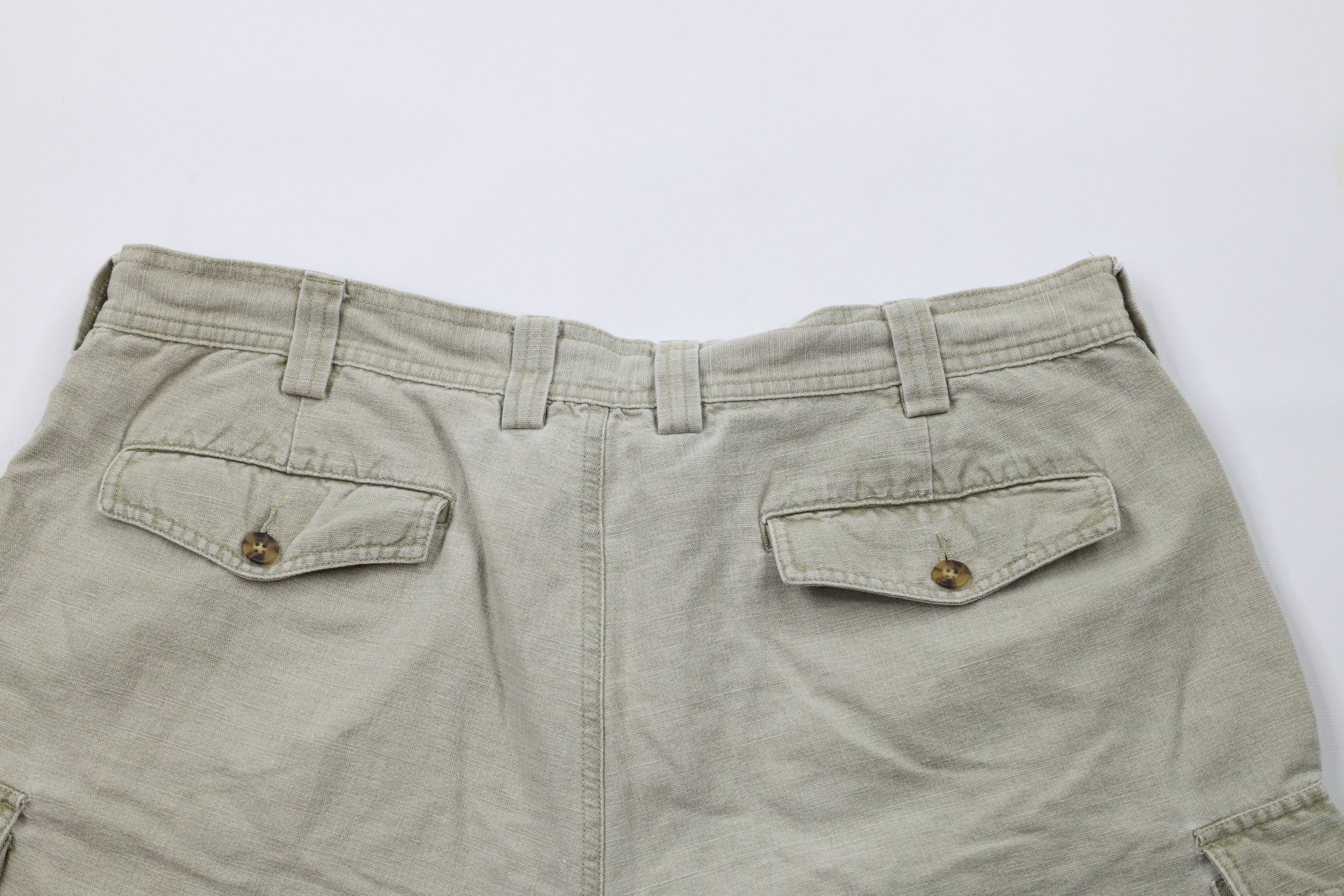 L.L. Bean × Vintage Vintage 90s LL Bean Above Knee Cargo Shorts Light Green Size US 38 / EU 54 - 8 Thumbnail