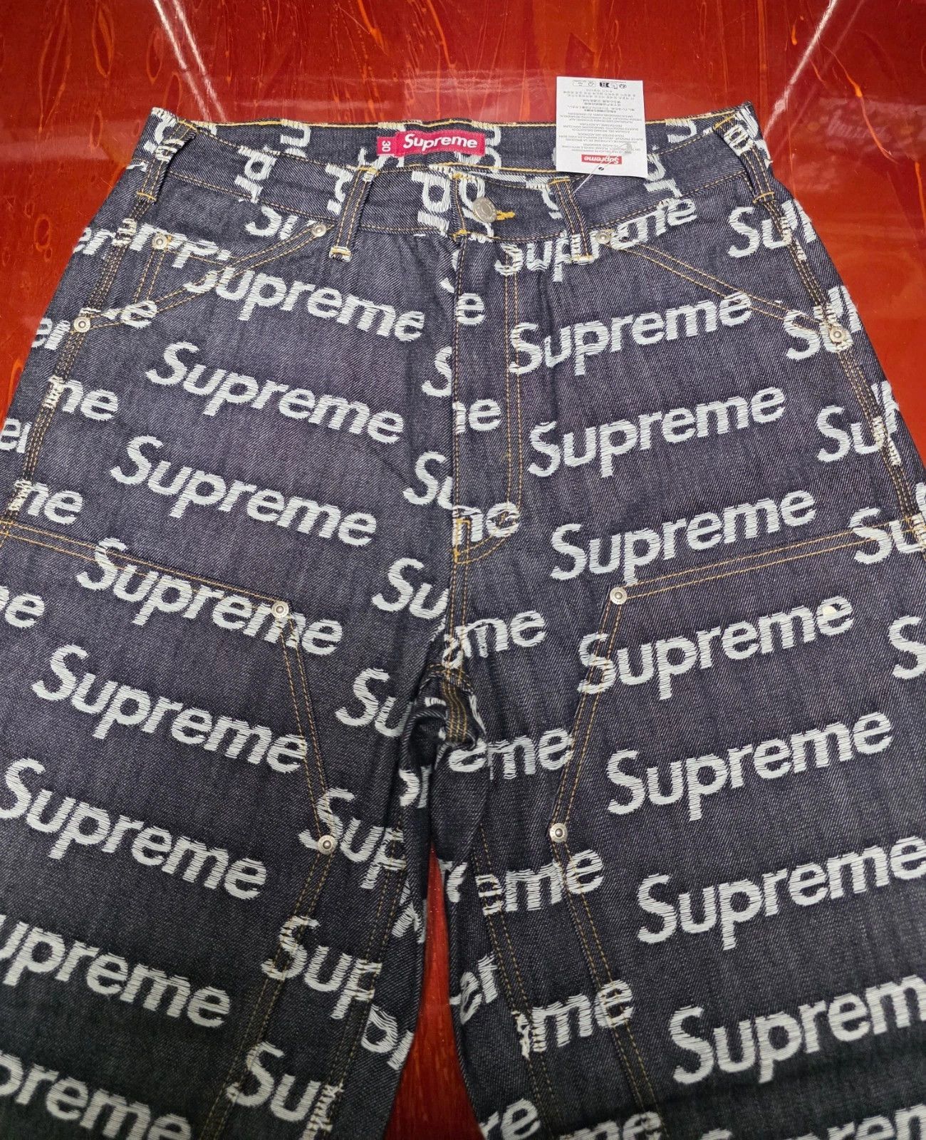 Supreme Supreme Jacquard Logos Double Knee Denim Painter Jeans Sz 30 Size US 30 / EU 46 - 3 Thumbnail