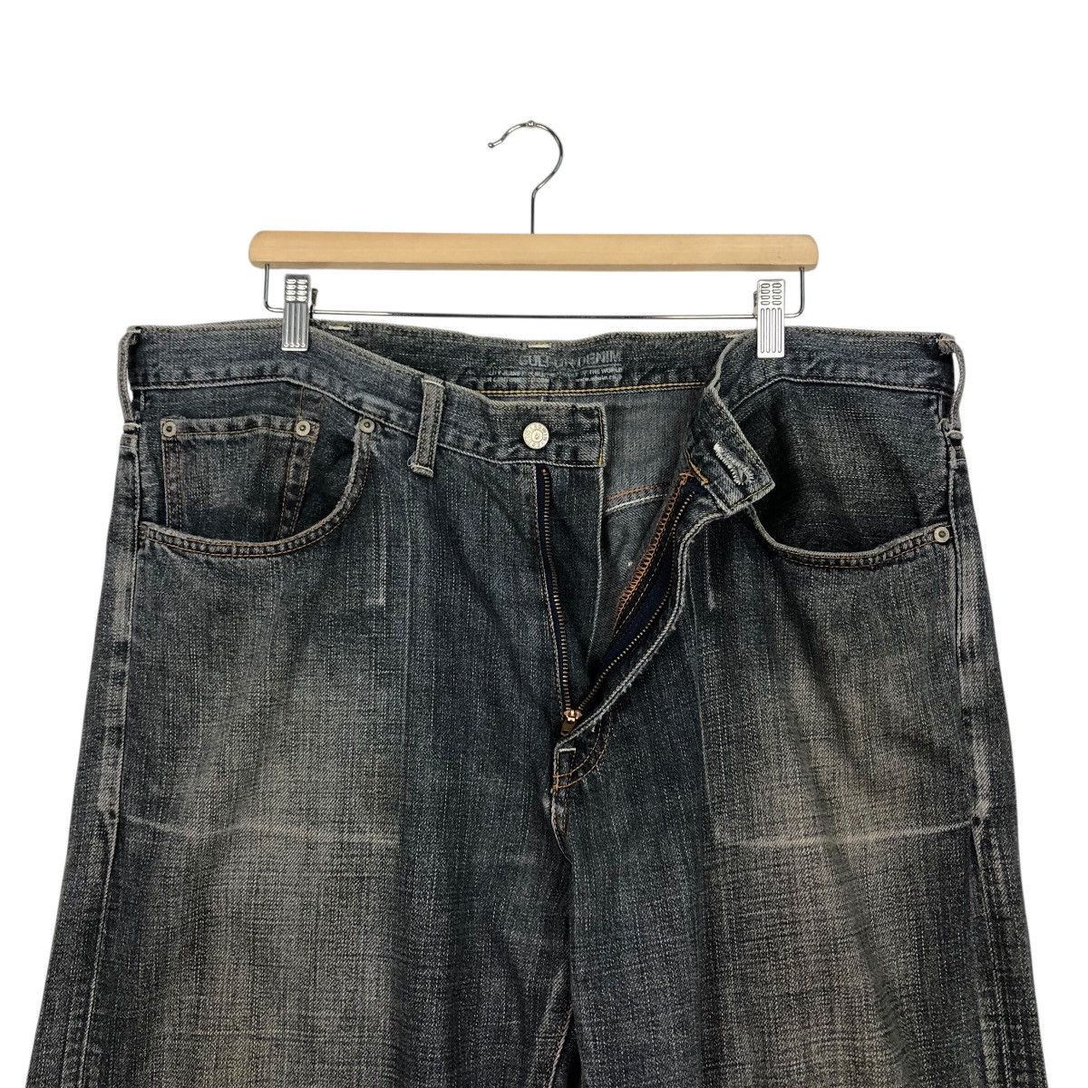 Japanese Brand Edwin Dark Wash Straight Leg Jeans Faded Denim Workwear Size US 40 / EU 56 - 19 Thumbnail