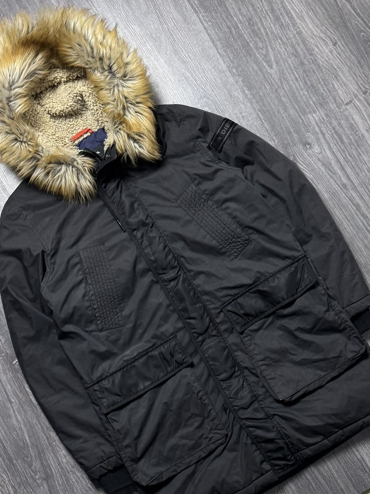Diesel × Vintage Diesel Zip Fur Hoodie Parka Ifsixwasnine Lgb Style Size US L / EU 52-54 / 3 - 3 Thumbnail