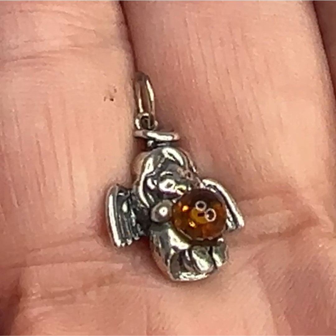 Other Sterling Silver 925 Small Angel Pendant With Cognac Baltic A Size ONE SIZE - 7 Thumbnail