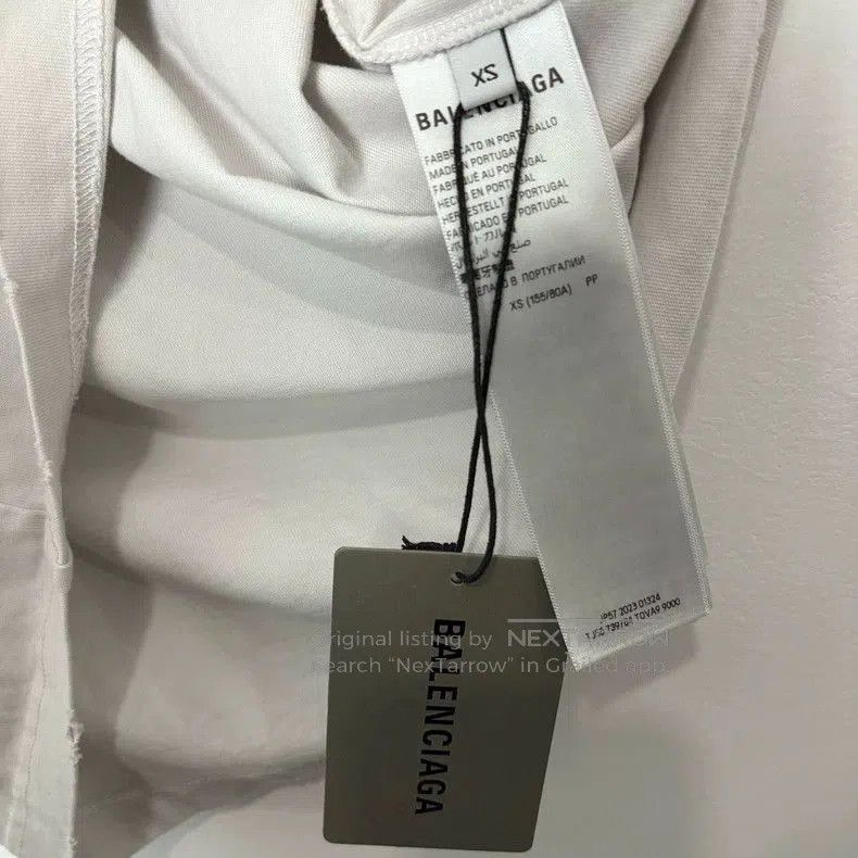 Balenciaga Balenciaga White Distressed Logo T-shirt. Size US XS / EU 42 / 0 - 4 Thumbnail