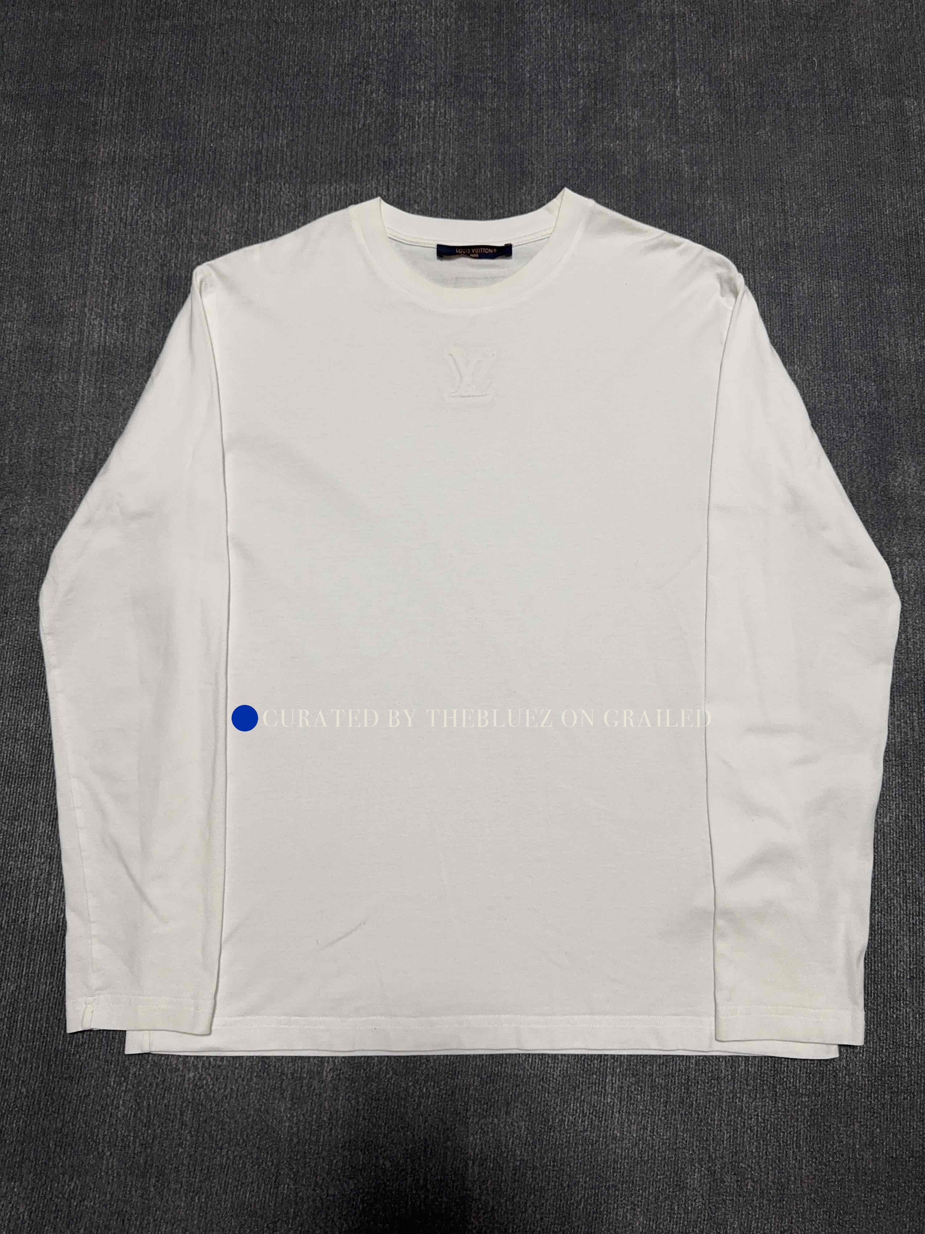 Louis Vuitton Debossed Logo Long Sleeve Tee in White Size US L / EU 52-54 / 3 - 1 Thumbnail
