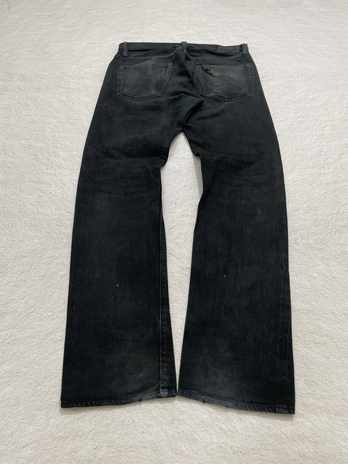 Japanese Brand Vintage 2000s Button Fly Washed Black Jeans y2k Size US 31 - 6 Thumbnail