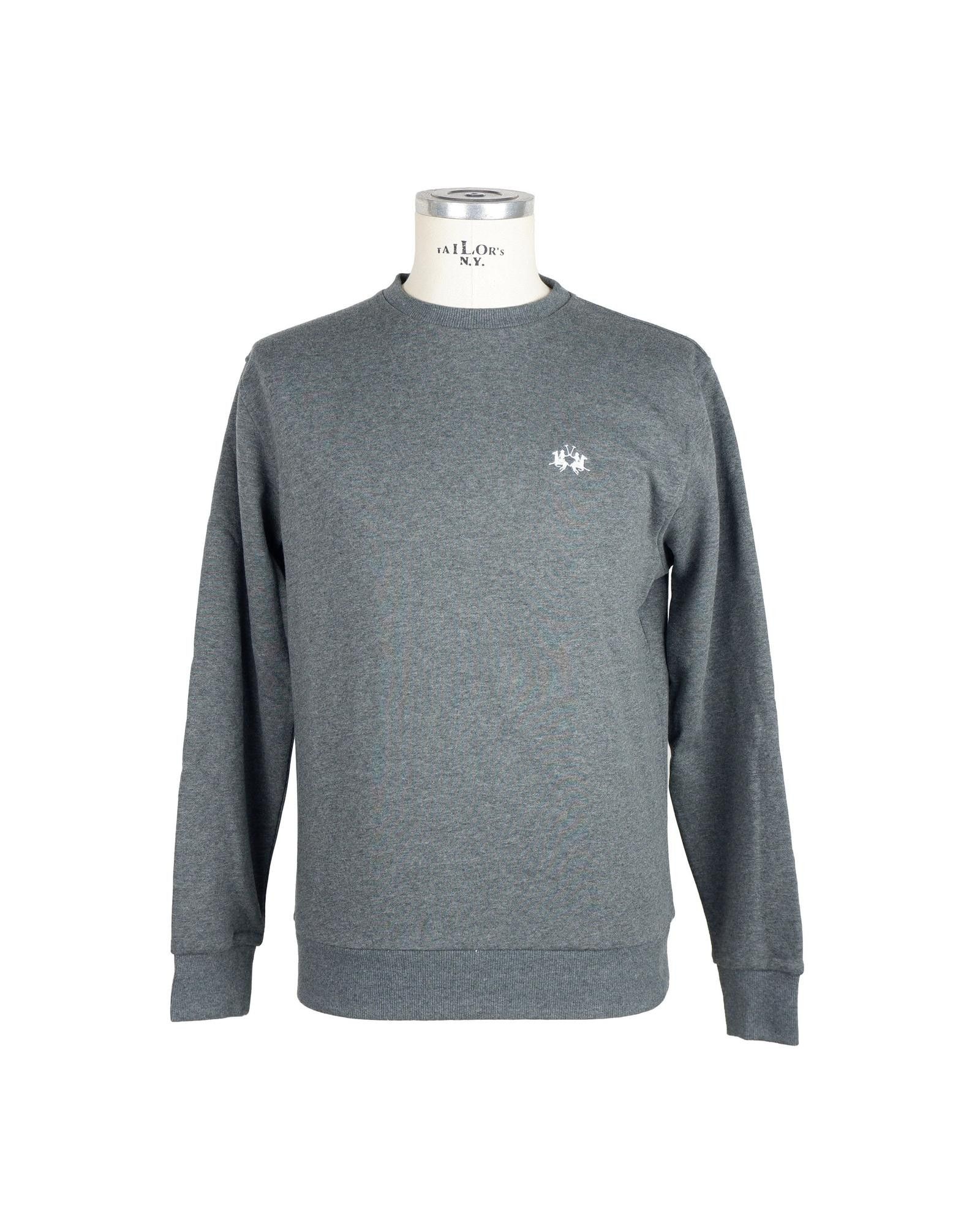 Image of La Martina Cotton Logo Sweater in Grey, Men's (Size XL)