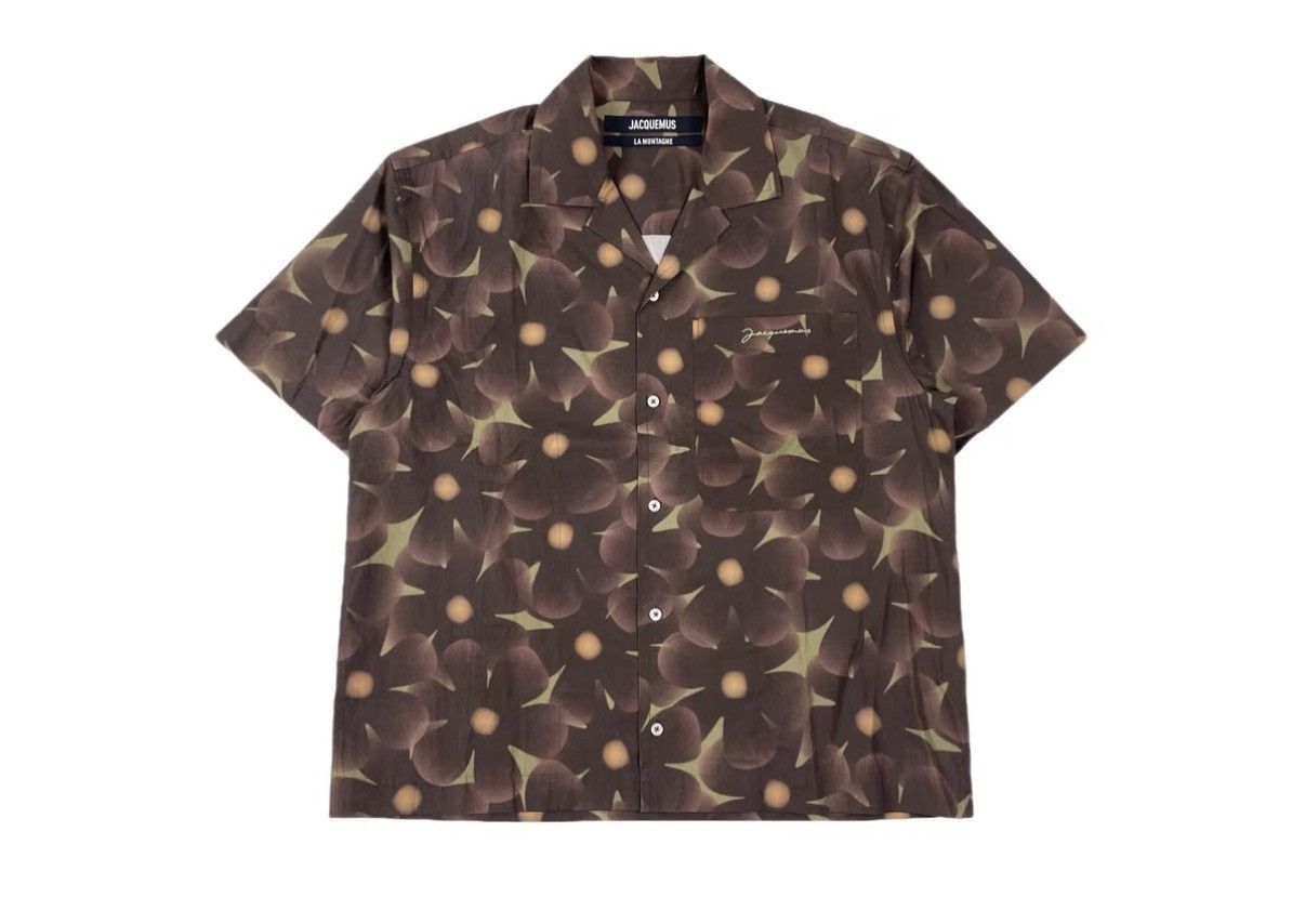 Jacquemus Brown Floral Print Short Sleeve Shirt Size US M / EU 48-50 / 2 - 1 Thumbnail
