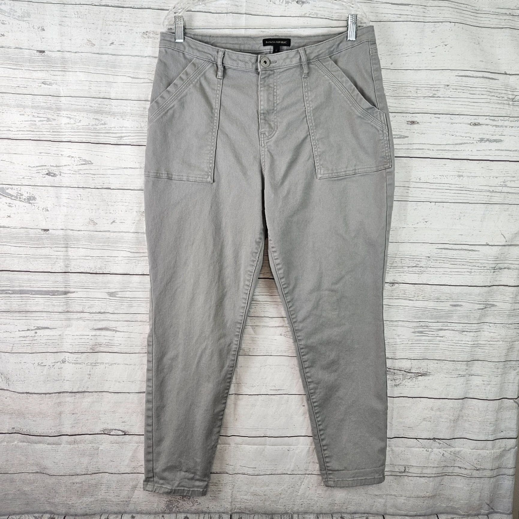 Banana Republic Banana Republic Womens Ankle Jeans Sz 14 Gray High Rise Denim Cotton Blend Regular Inseam 27.5 Rise 10.5+ Pattern: Solid Womens Jeans Size 36" / US 14 / IT 50 - 2 Thumbnail