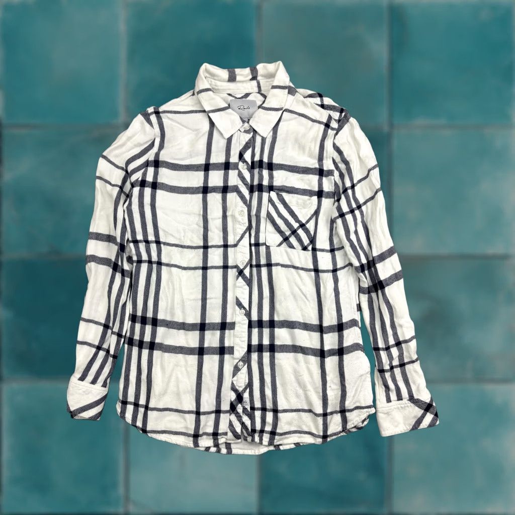 Rails Rails Hunter Shirt Womens Medium White Navy Plaid Button Front Long Sleeve Top Size M / US 6-8 / IT 42-44 - 1 Thumbnail