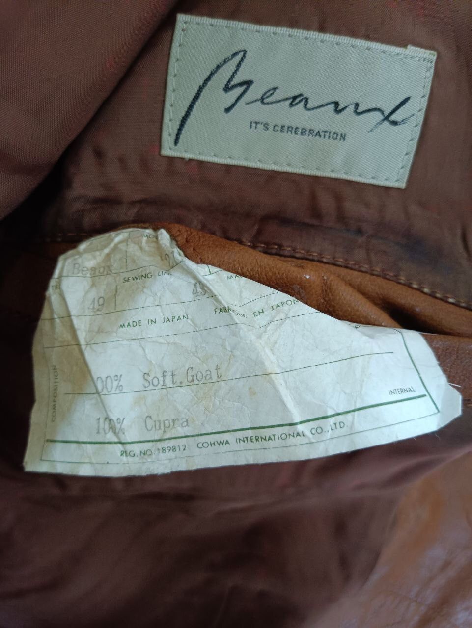 Genuine Leather BEAUX LEATHER JACKET Size US XL / EU 56 / 4 - 8 Thumbnail