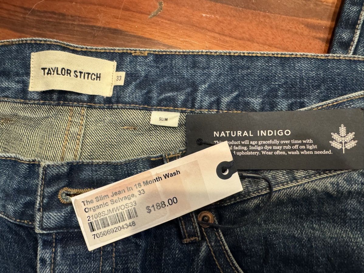 Taylor Stitch Taylor Stitch Organic Slim jeans in 18 month Natural indigo Size US 33 - 3 Thumbnail