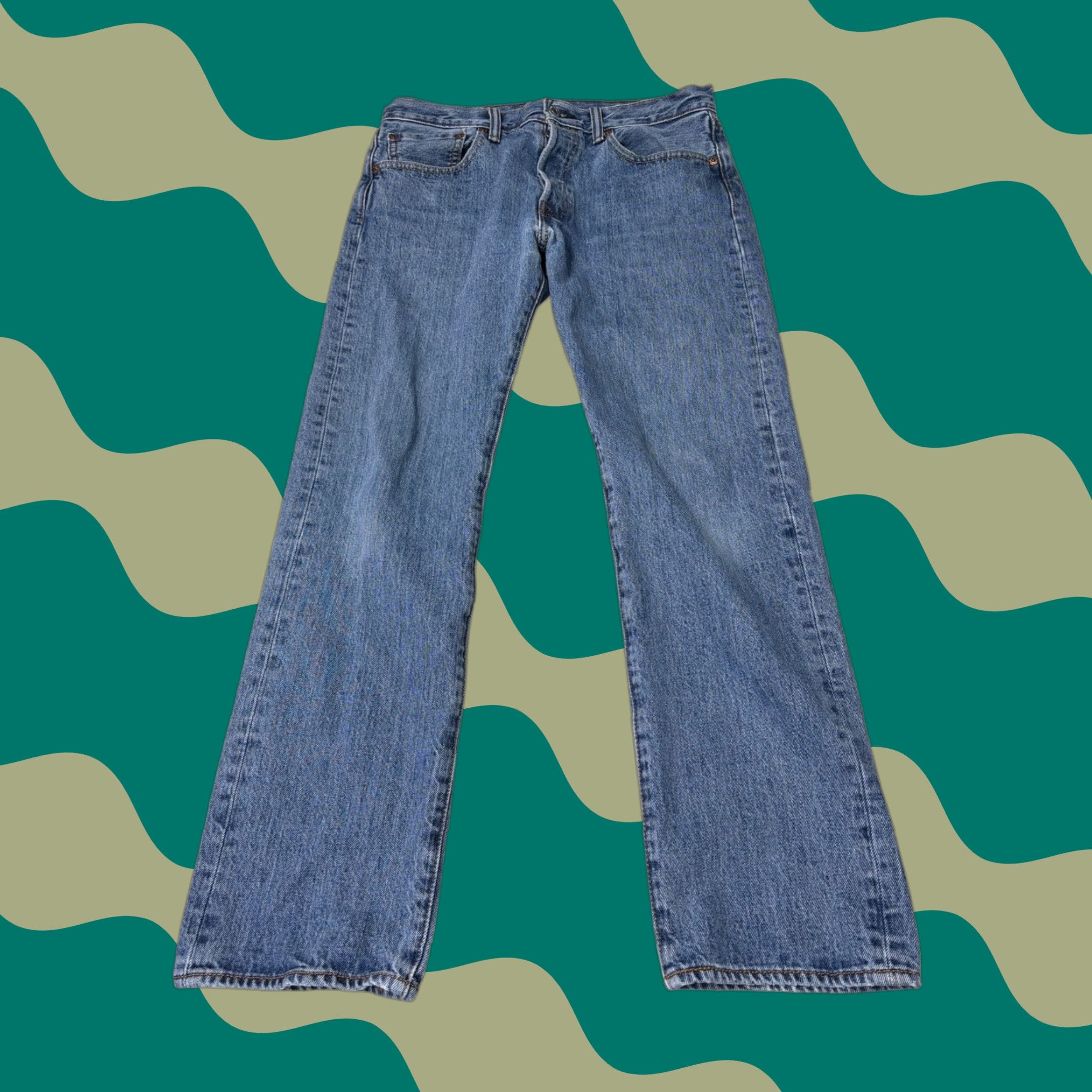 Levi's Levi's 501 Original Fit Jeans Mens Blue Denim Straight Leg Button Fly 32W 30L Size US 32 / EU 48 - 1 Thumbnail