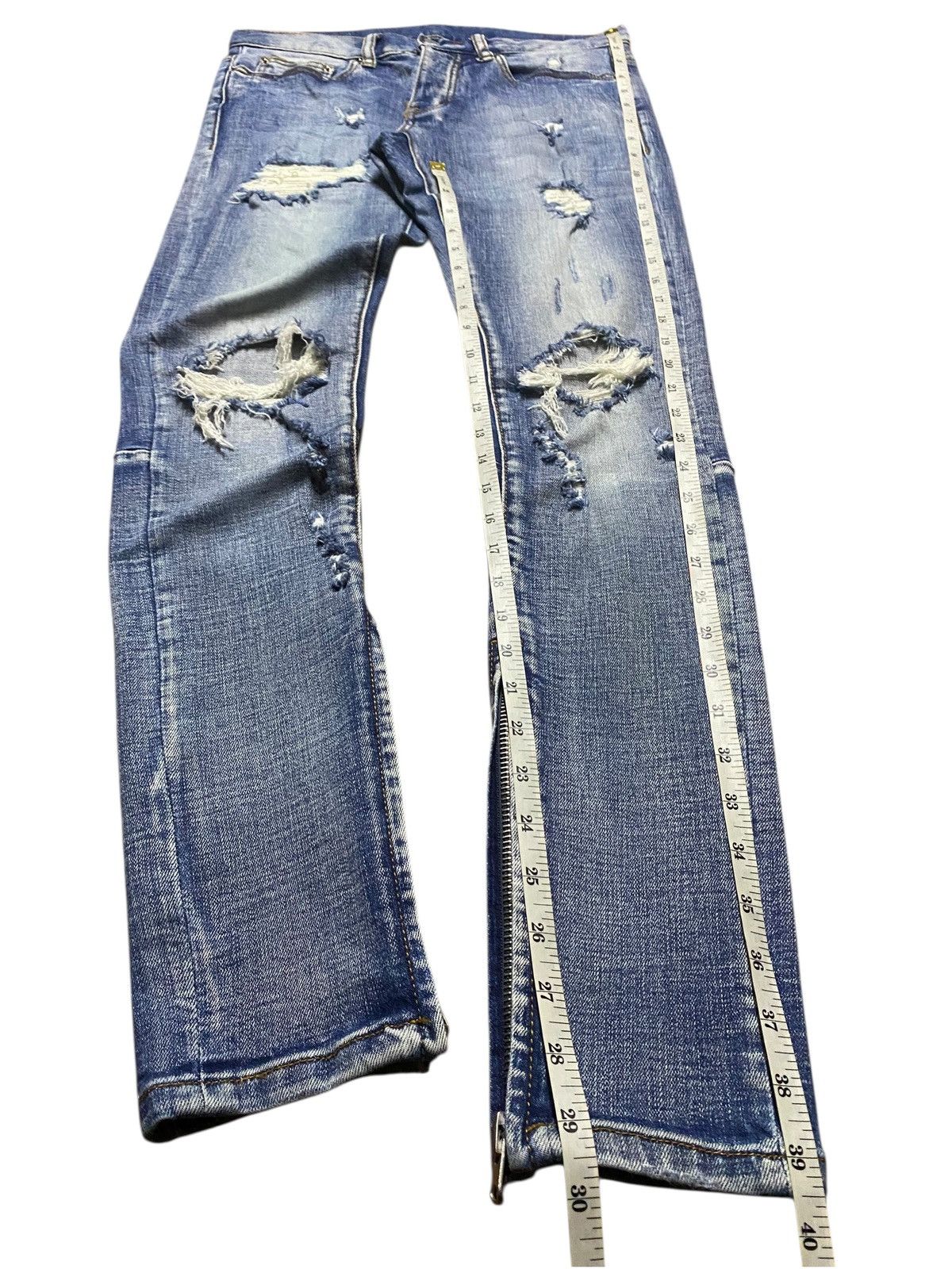 MNML Vintage Japanese Brand MNML Ripped Skinny Jeans Size US 30 / EU 46 - 15 Thumbnail