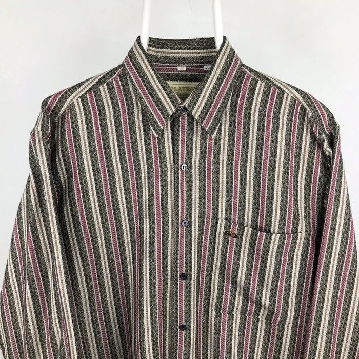 Playboy × Vintage (SY0228) VTG PLAYBOY CLASSIC STRIPED KNIT SHIRT Size US L / EU 52-54 / 3 - 2 Thumbnail