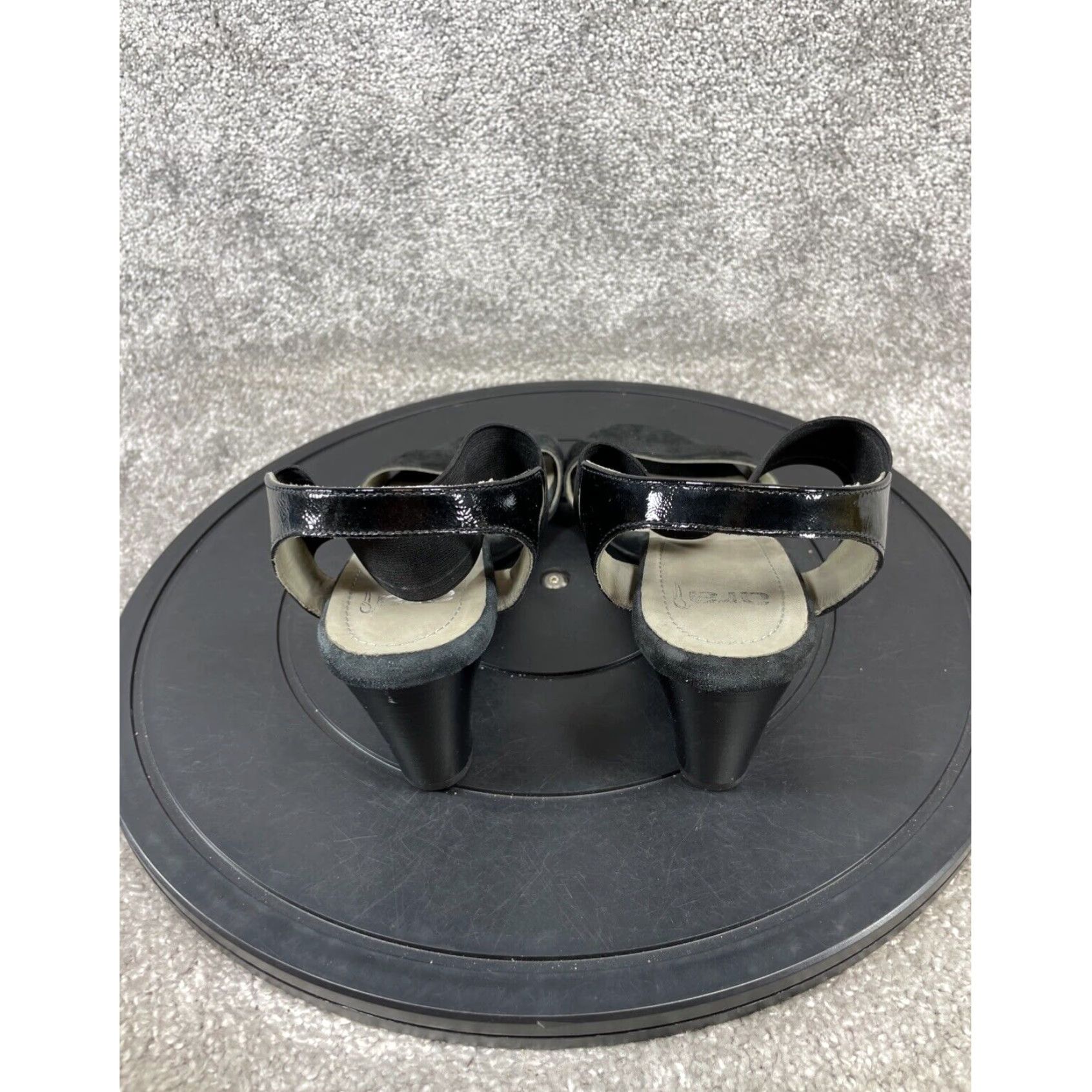 Vintage Womens Black Leather Ara Sandals Size 7.5 Extra Large Strappy Adjustable Open Toe Size US 7.5 / IT 37.5 - 7 Thumbnail