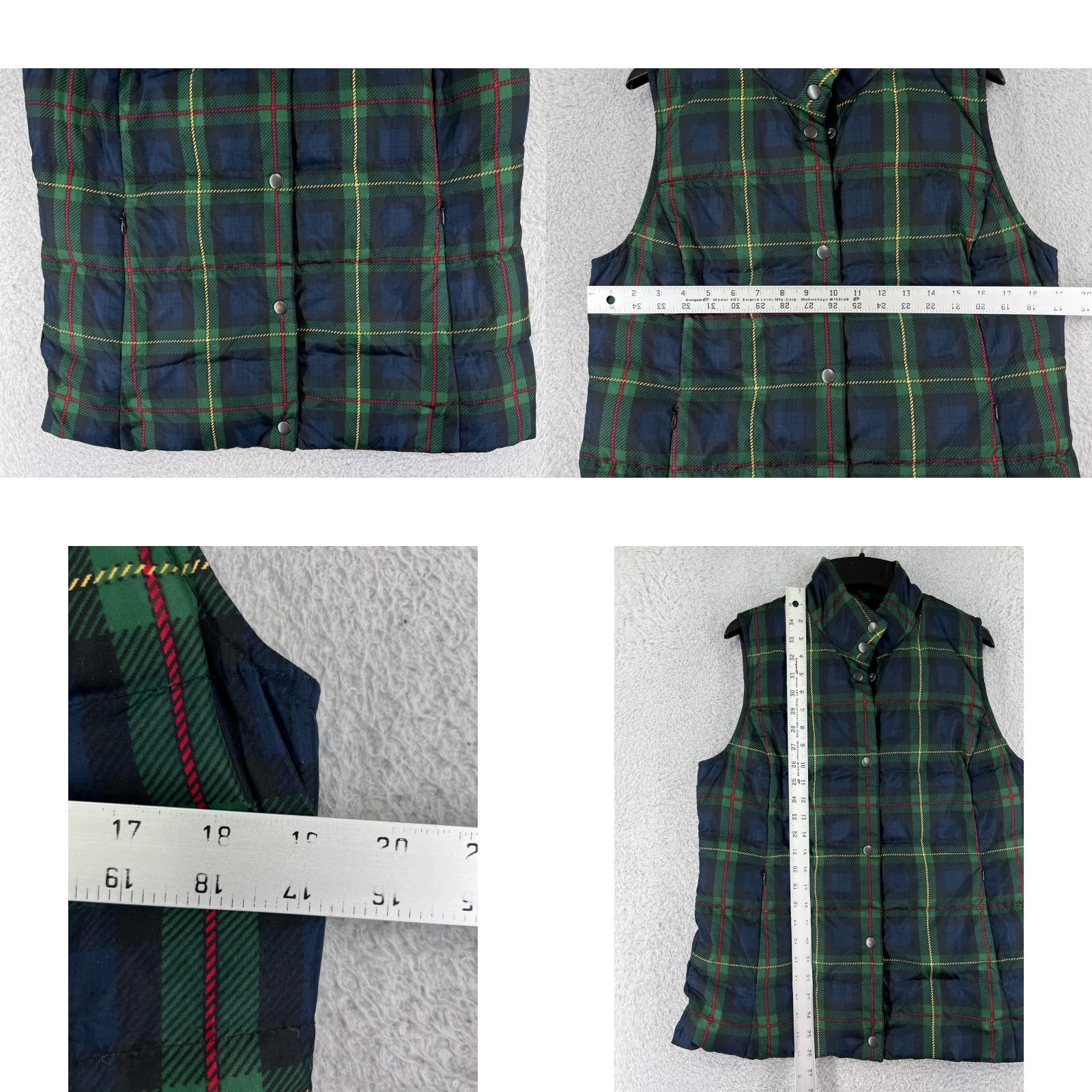 J. Jill J Jill Vest Shirt Womens Small Blue Plaid Insulated Down Mock Neck Zip Button Up Casual Fall Spring Mens Women Size S / US 4 / IT 40 - 8 Thumbnail