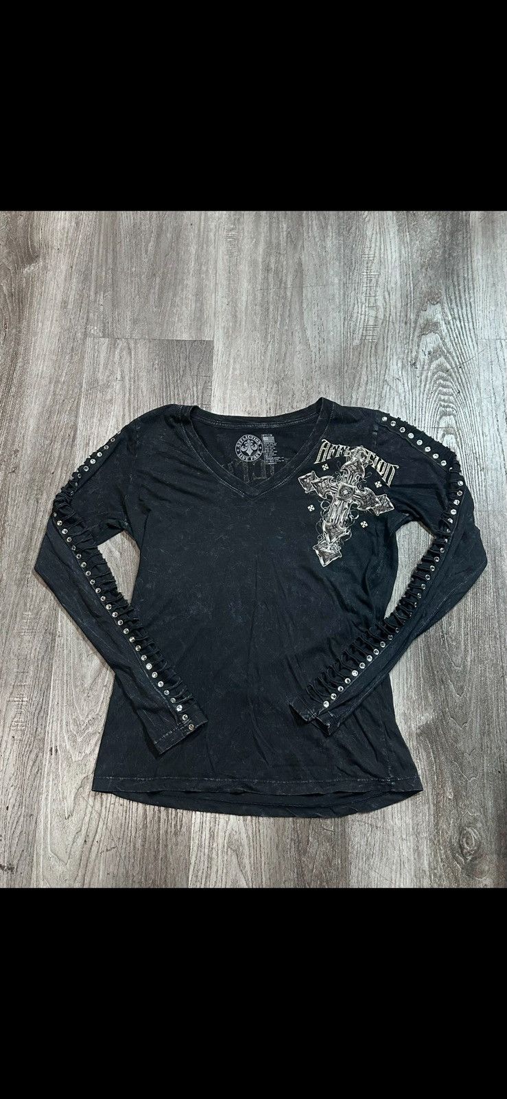Affliction × Vintage “Venetian Fleet Vneck”affliction Size M / US 6-8 / IT 42-44 - 1 Thumbnail