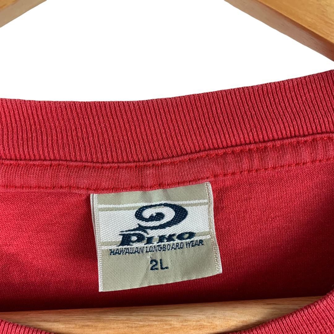 Vintage Vintage PIKO Big logo surfing red tee Size US XXL / EU 58 / 5 - 4 Thumbnail