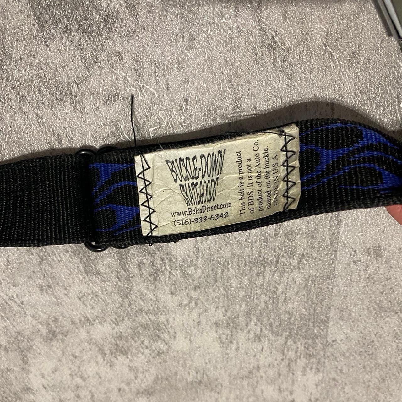 Other Black and blue flame seat belt strap rock rap hip hop Size US M / EU 48-50 / 2 - 4 Thumbnail