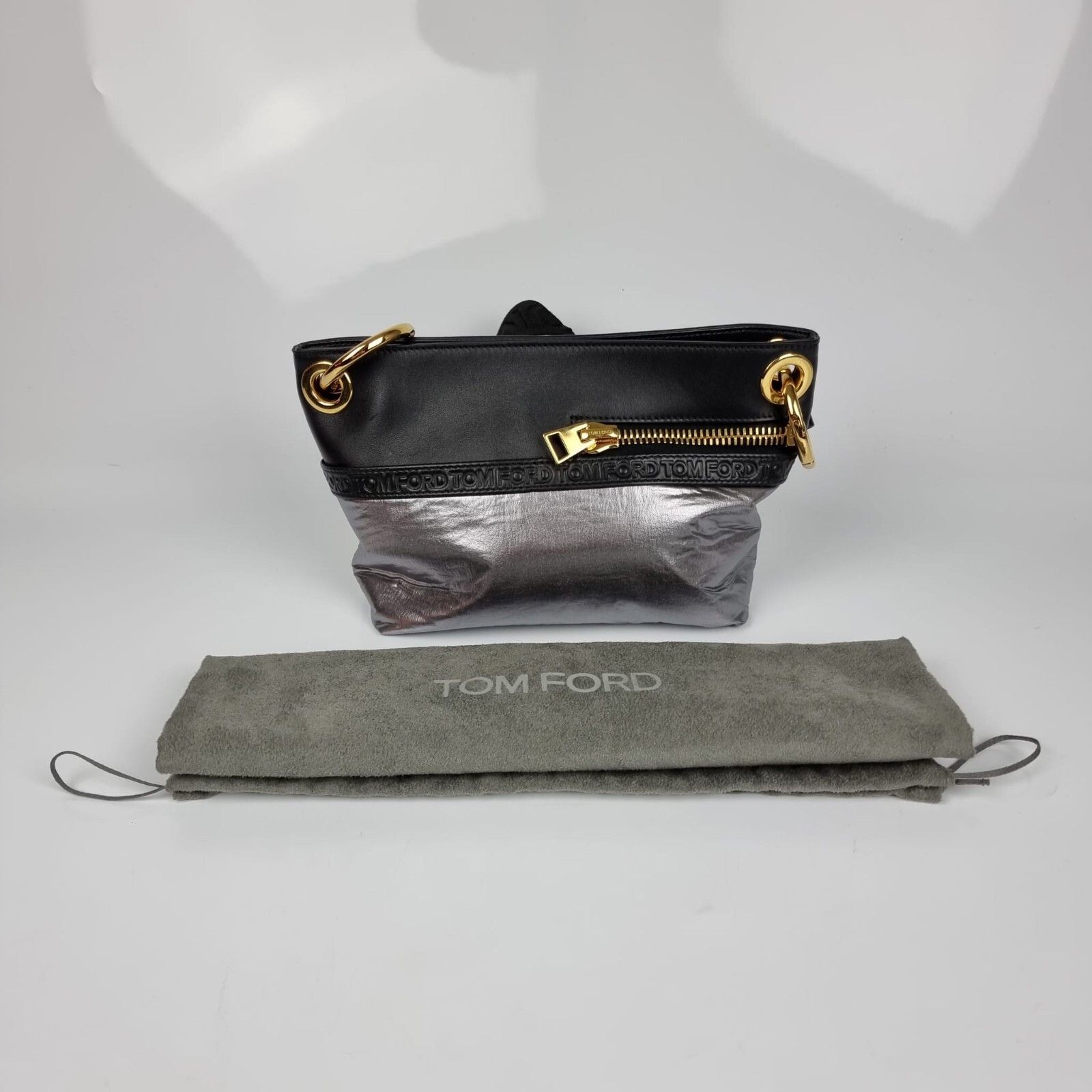 Tom Ford TOM FORD Black/Silver Shoulder Bag New Size ONE SIZE - 2 Thumbnail
