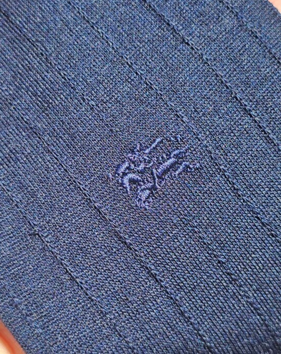 Burberry Vintage Burberrys Ribbed Dress Sock - DEADSTOCK - Navy Size ONE SIZE - 6 Thumbnail