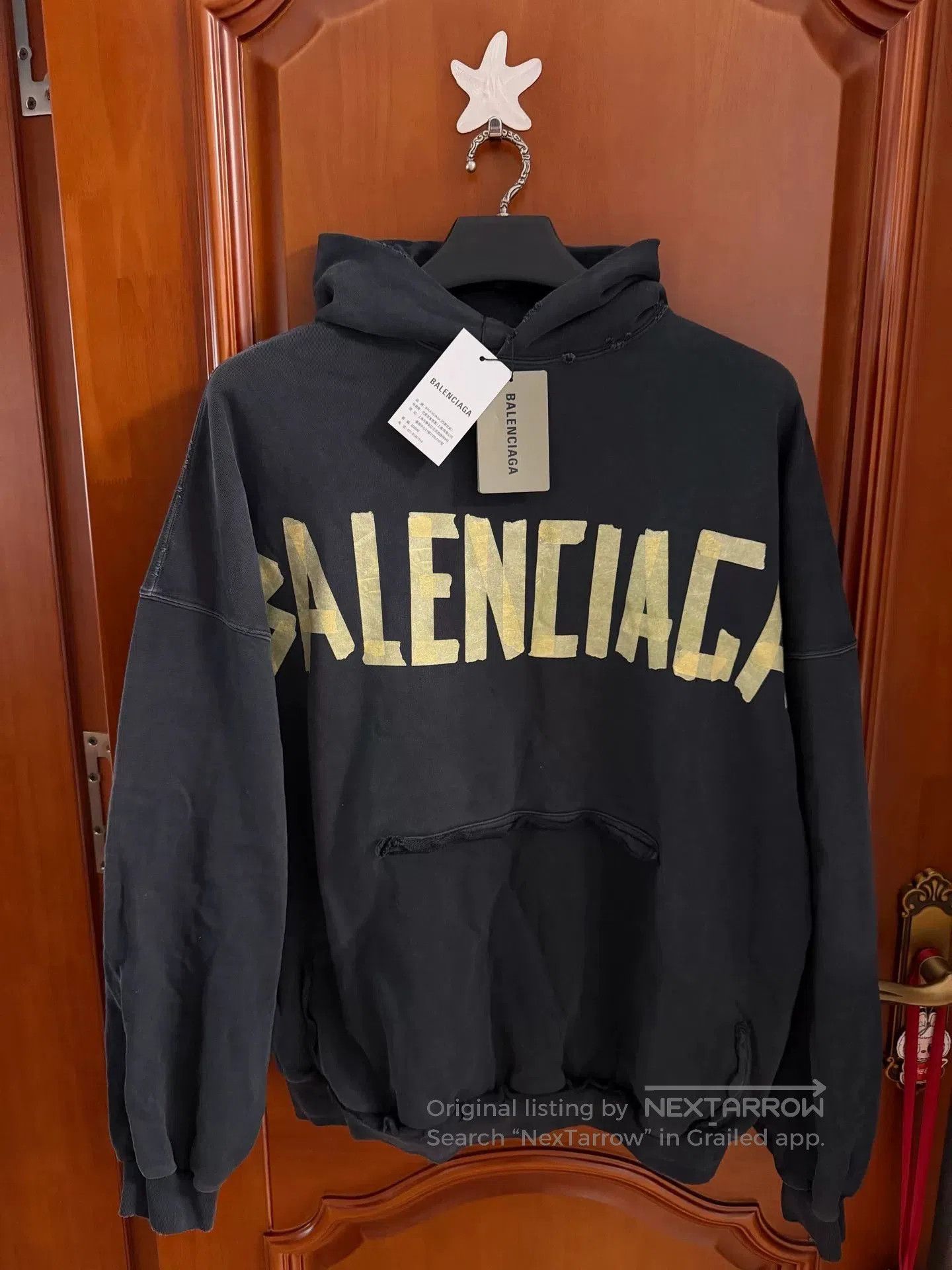 Balenciaga Balenciaga Black Tape Logo Hoodie. Size US XXL / EU 58 / 5 - 1 Thumbnail