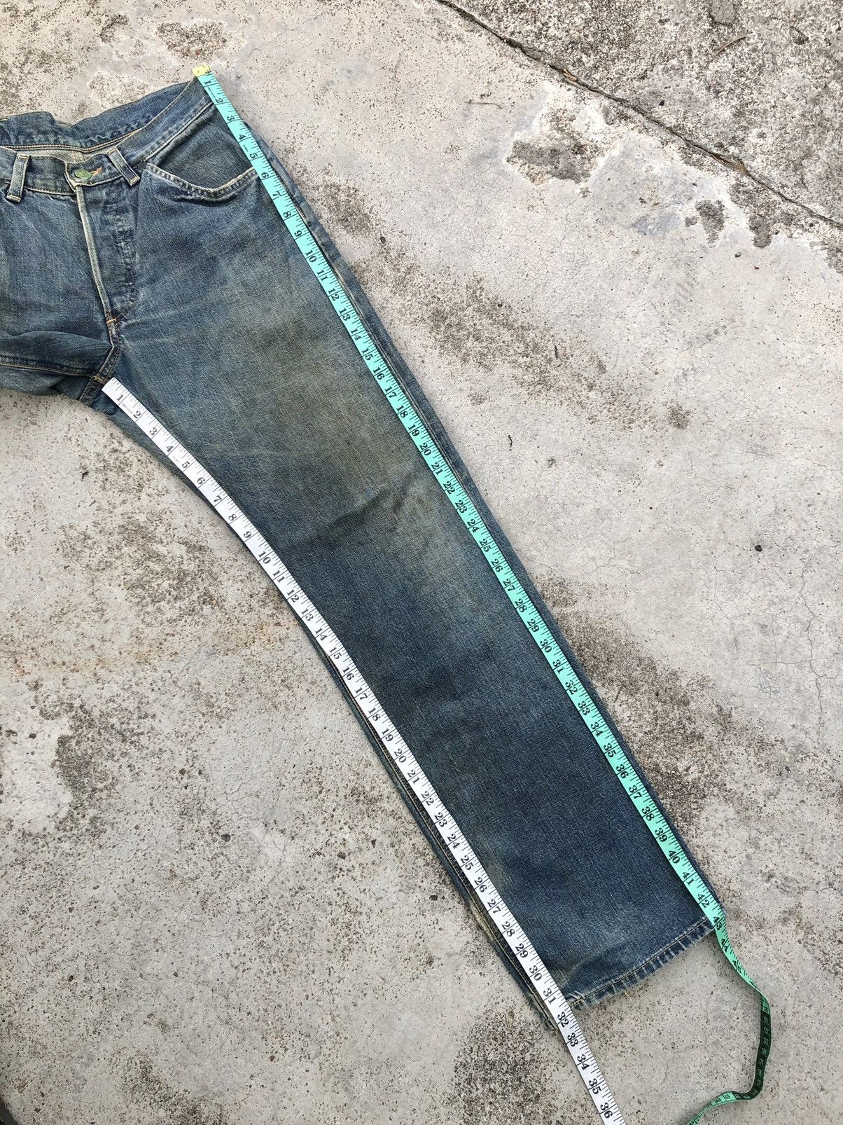 Lee WIDE LEG RUSTY BLUE VINTAGE SELVEDGE DENIM Size US 30 / EU 46 - 16 Thumbnail