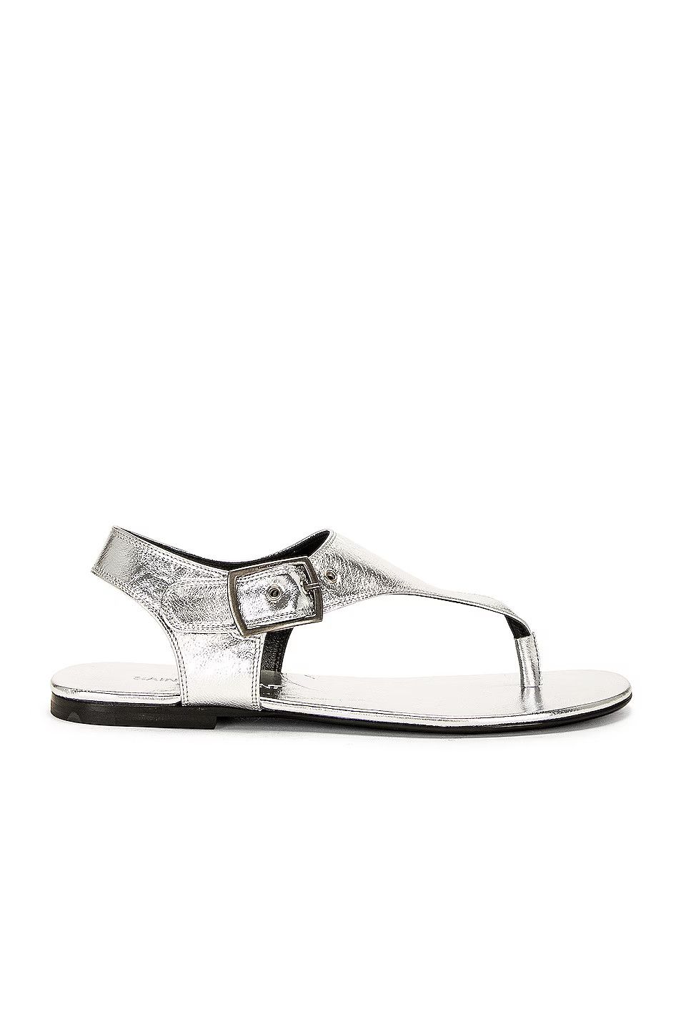Saint Laurent Paris o1s1wg111024 Ankle Strap Flat Sandals in Argento Size US 11 / IT 41 - 1 Thumbnail