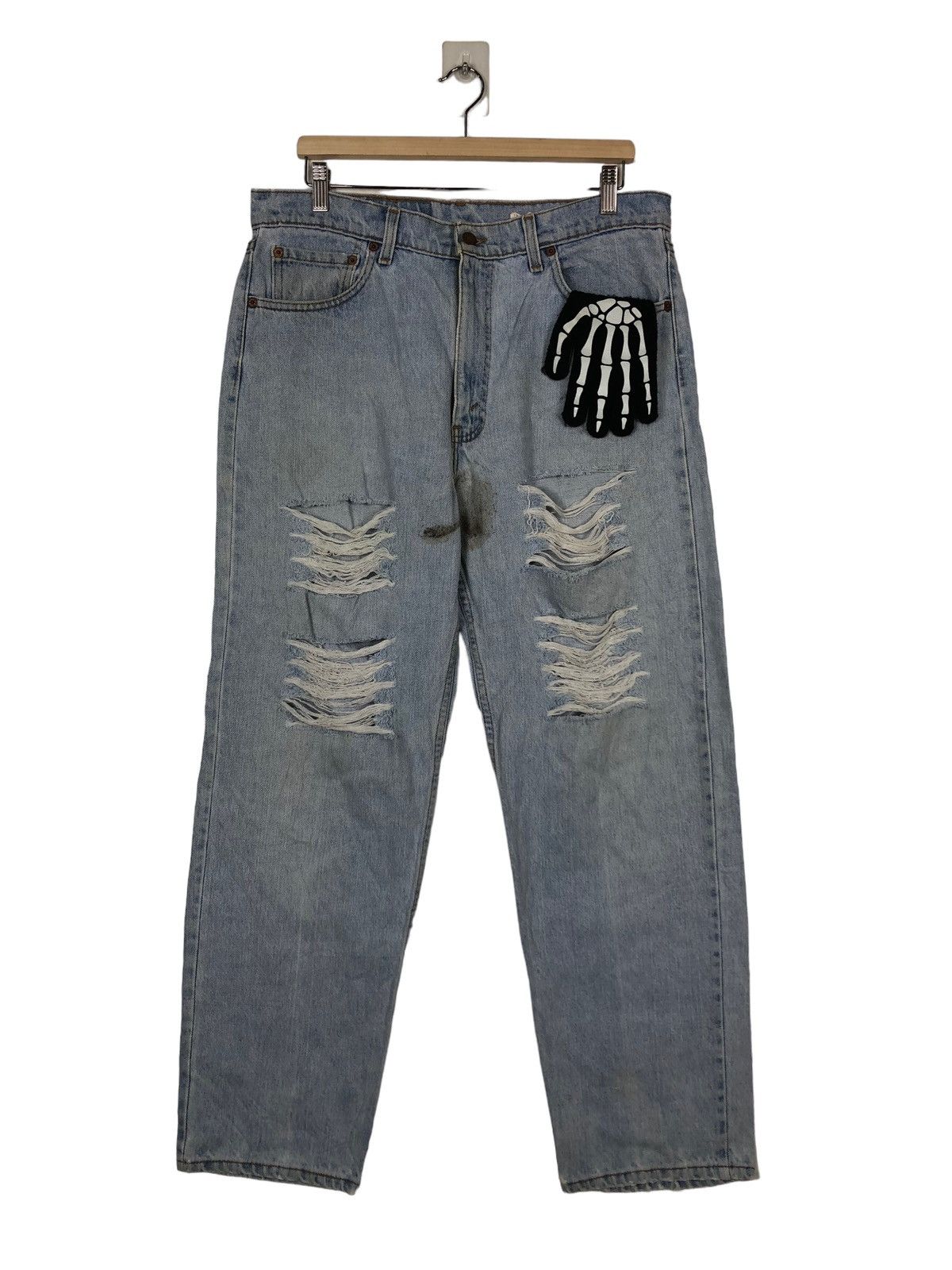 Levi's 🔥90’s Distressed Denim Jeans Levi’s Lot 555 Relaxed Fit Size US 36 / EU 52 - 1 Thumbnail