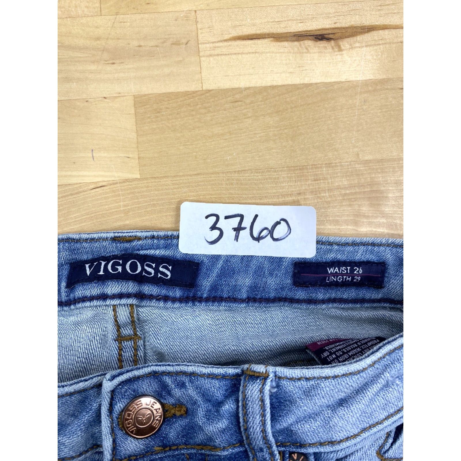 Vintage VIGOSS The Chelsea Skinny Light Blue Denim Jeans 26x29 Womens Distress Blue Inseam 29 Jeans 3760 Size 26" / US 2 / IT 38 - 5 Thumbnail