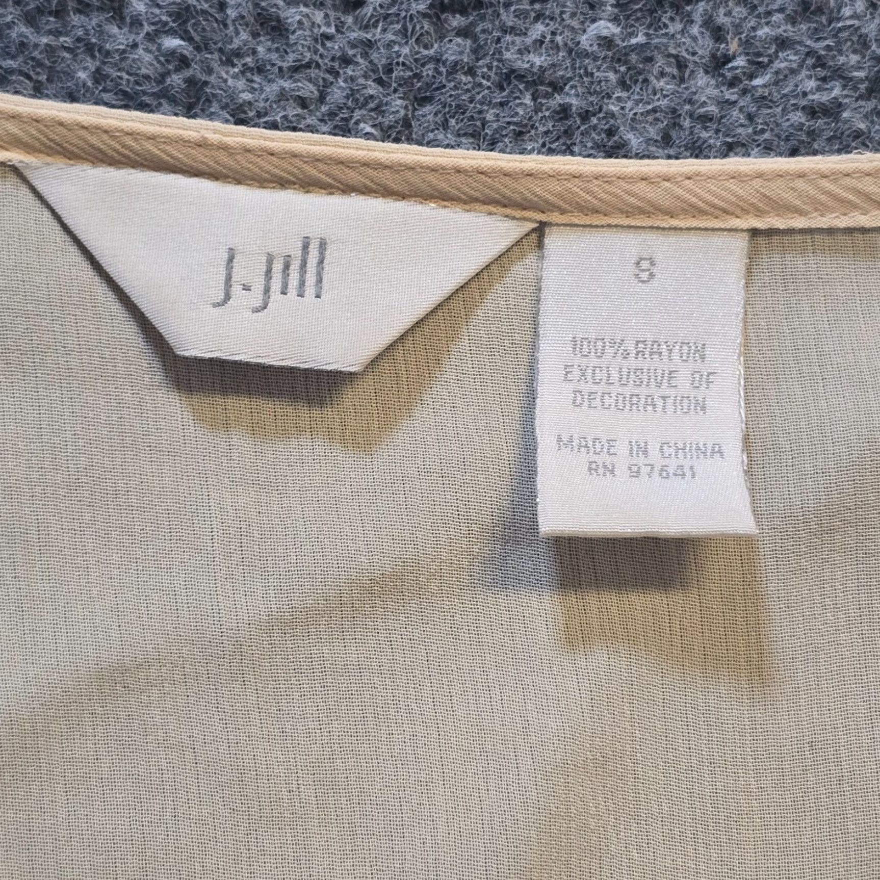 J. Jill VINTAGE J Jill Top Womens Small Beige Embroidered Beaded Sheer Cottage Casual Size S / US 4 / IT 40 - 5 Thumbnail