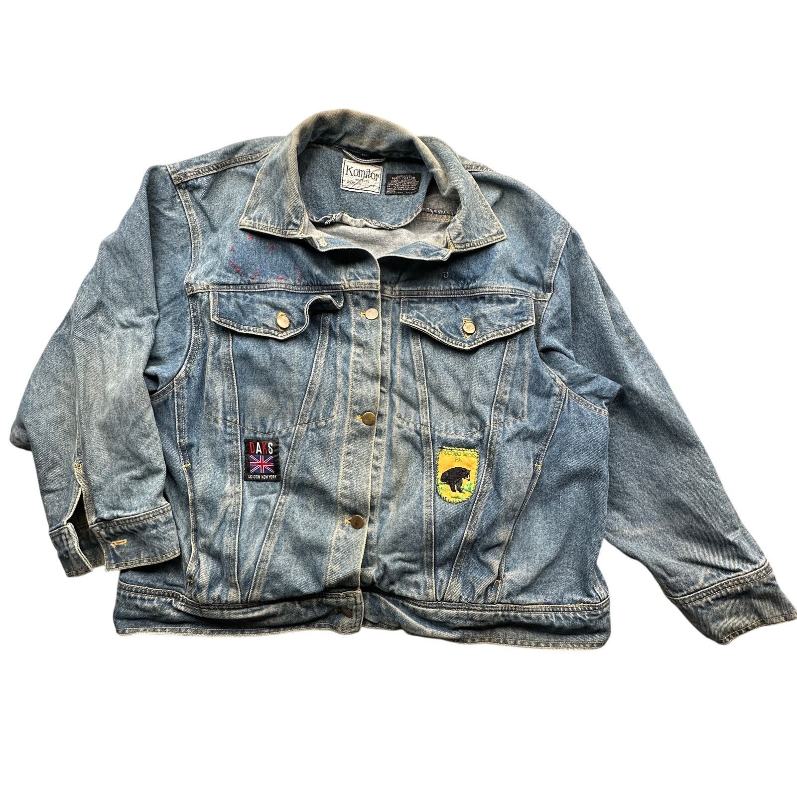 Other Vintage 90s Komitor Denim Trucker Jacket Womens XL Daks Size XL / US 12-14 / IT 48-50 - 1 Thumbnail